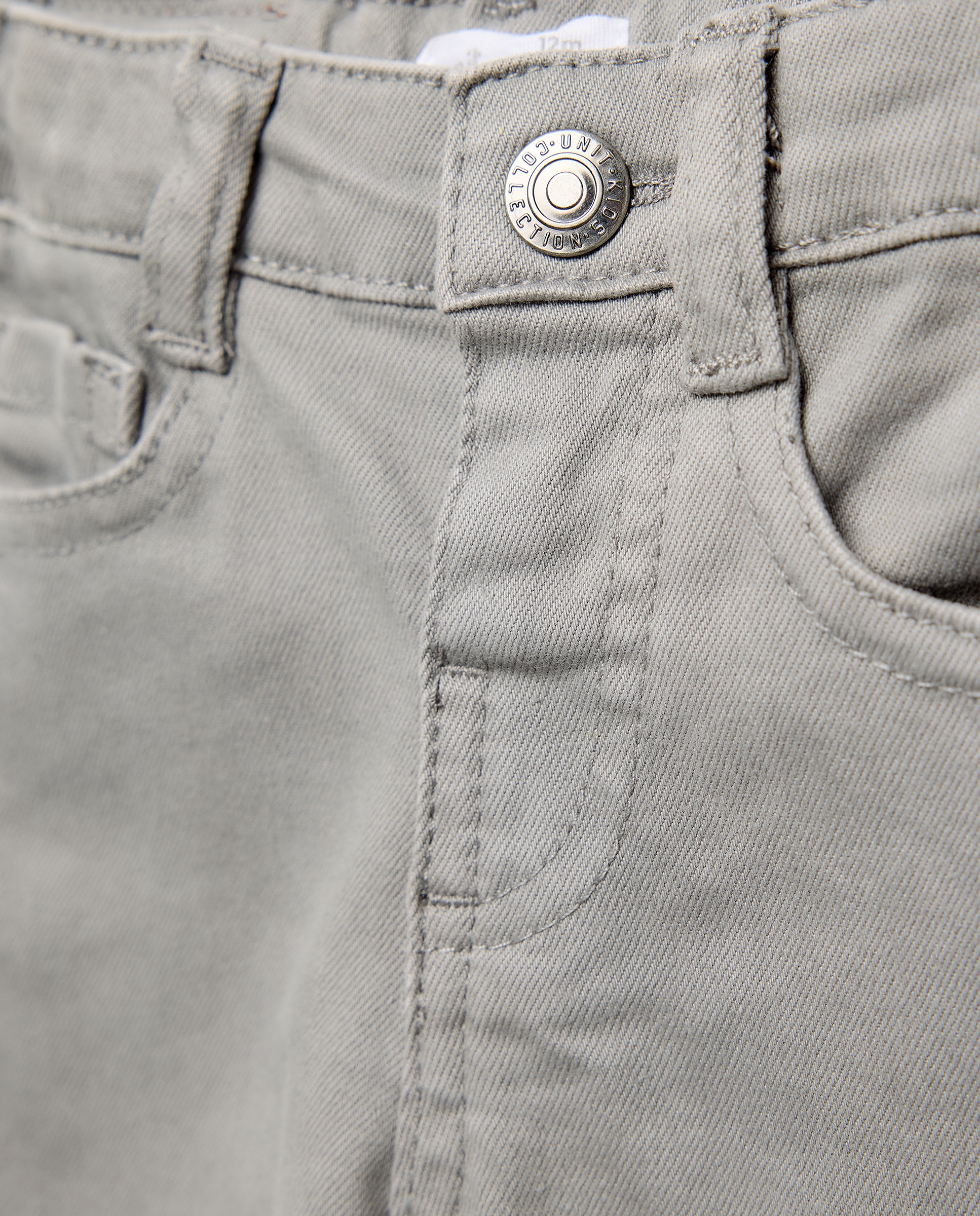 Pantalón de bebé denim color 5 bolsillos Gris claro-3