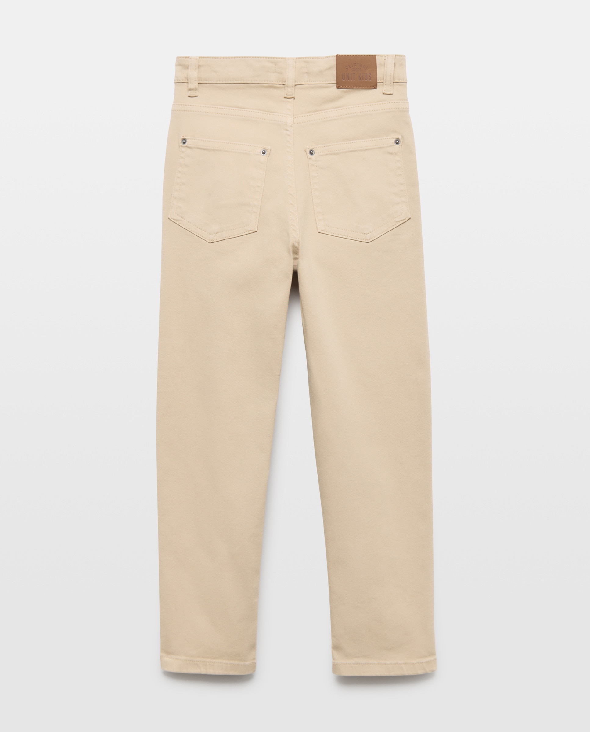 Pantalón de niño denim color 5 bolsillos Beige-2
