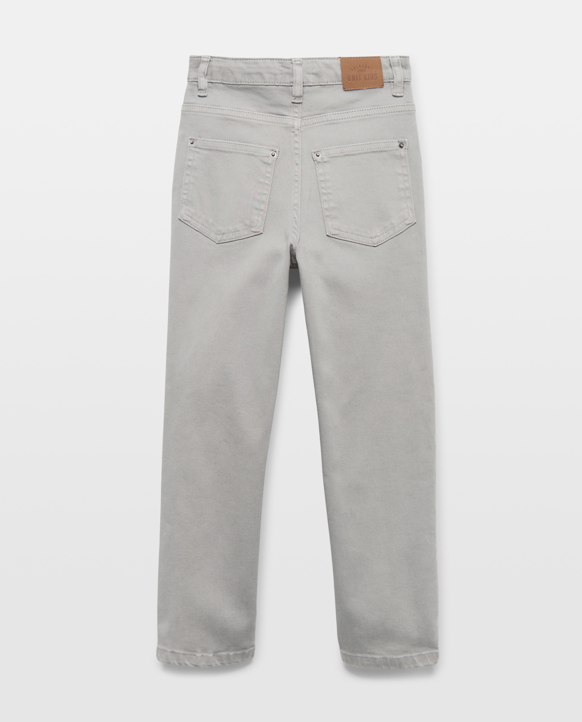 Pantalón de niño denim color 5 bolsillos Gris claro-2