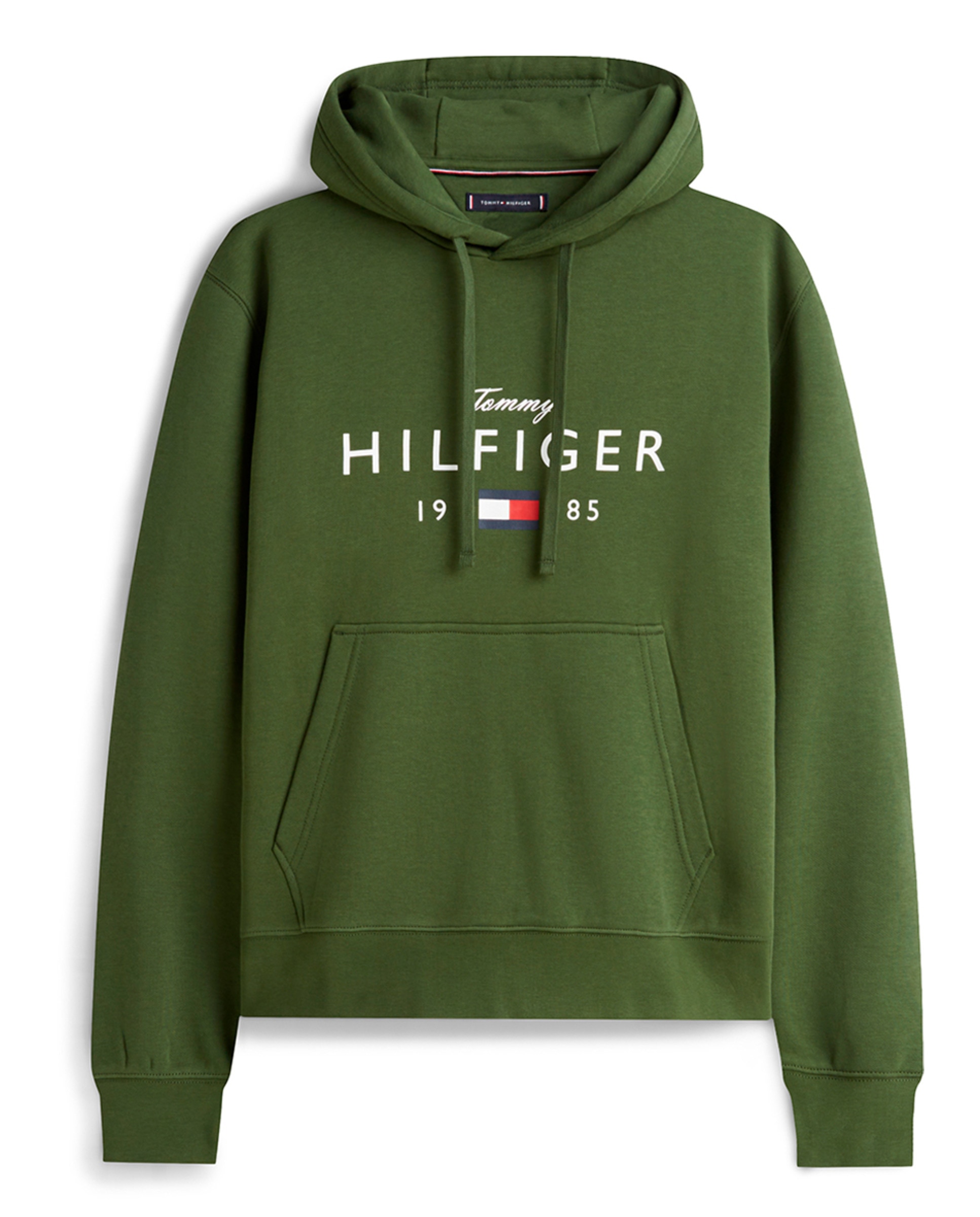 Sweatshirt com Capuz e sem Fecho de Correr Tamanhos Grandes Verde-militar-1