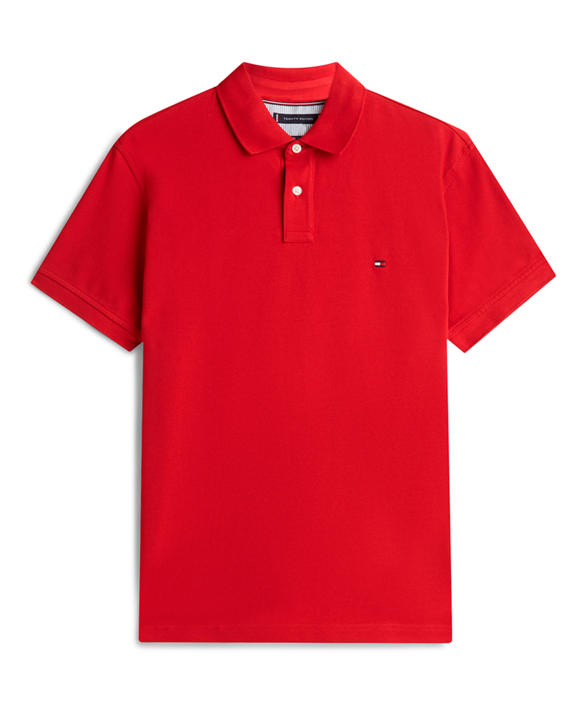 Polo Liso de Manga Curta Tamanhos Grandes Vermelho-1