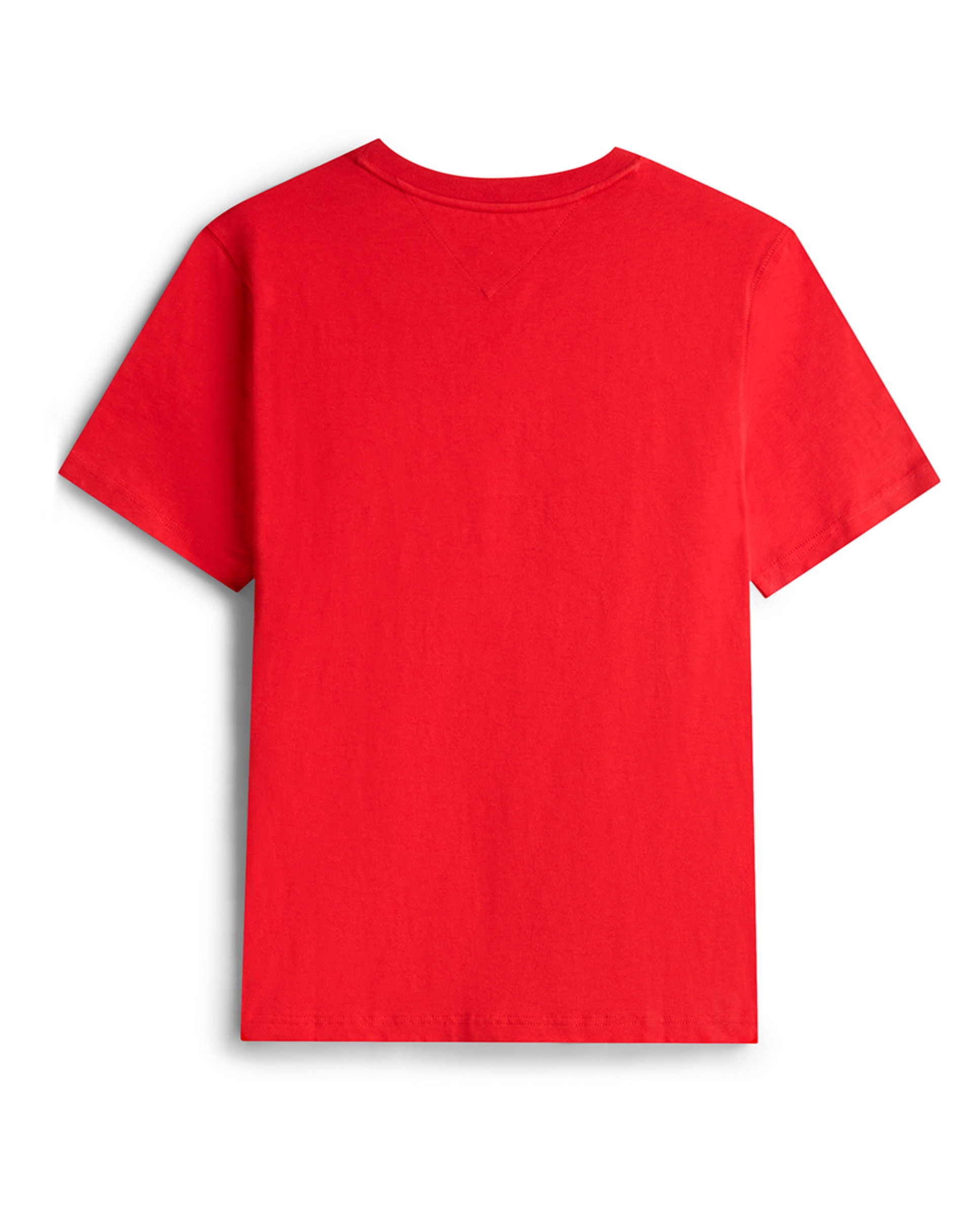 T-shirt de Manga Curta Lisa Tamanhos Grandes Vermelho-2