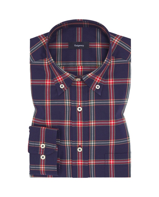 Imagem 0 de Camisa aos Quadrados com Manga Comprida