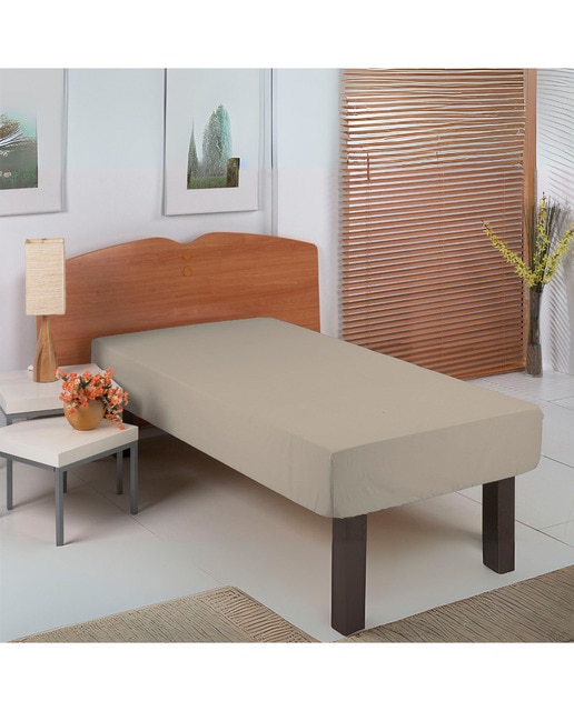 Imagen 0 de Sábana Bajera Afelpada Franela Algodón Premium Beige