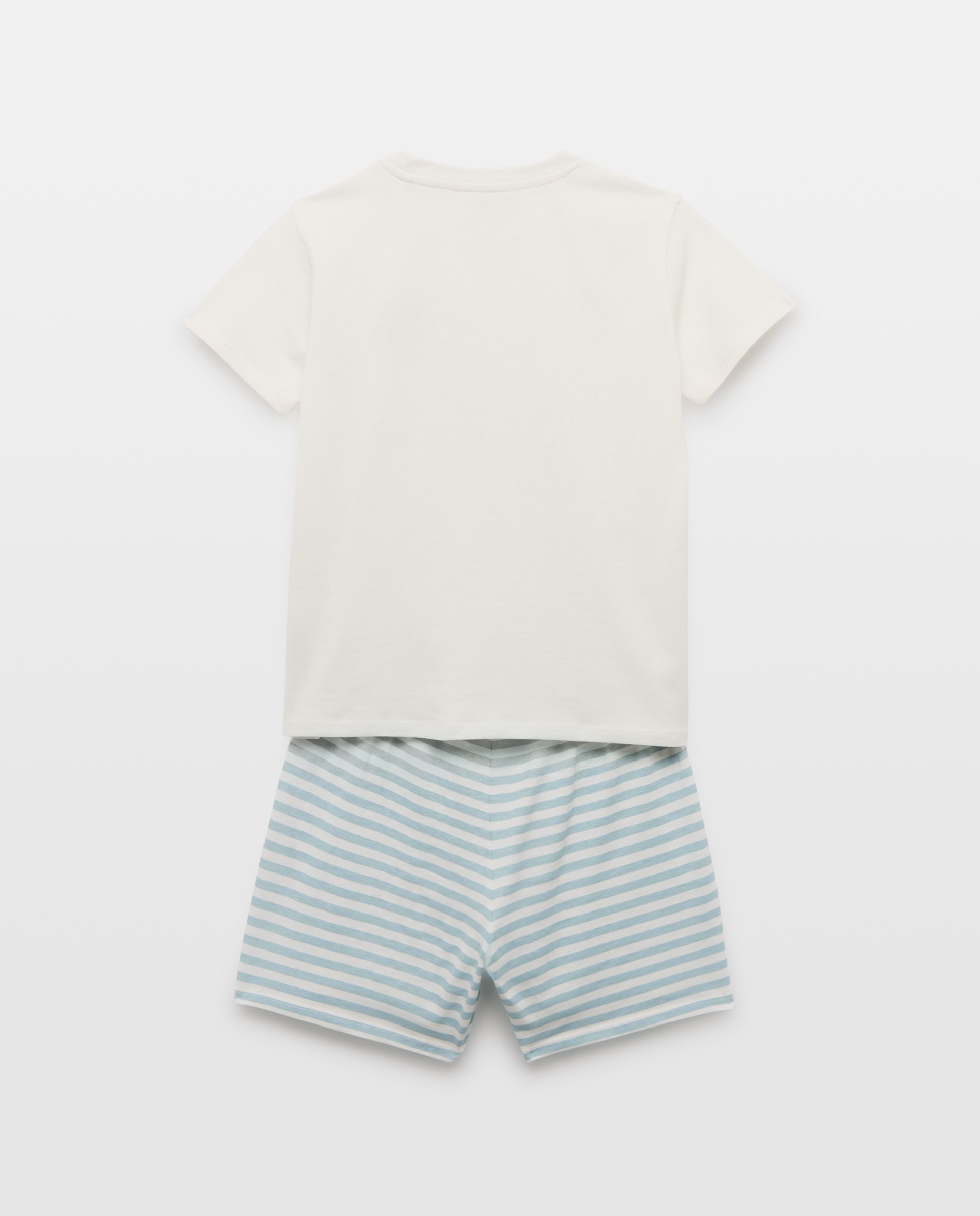 Pijama de niño estampado corto Blanco roto-2