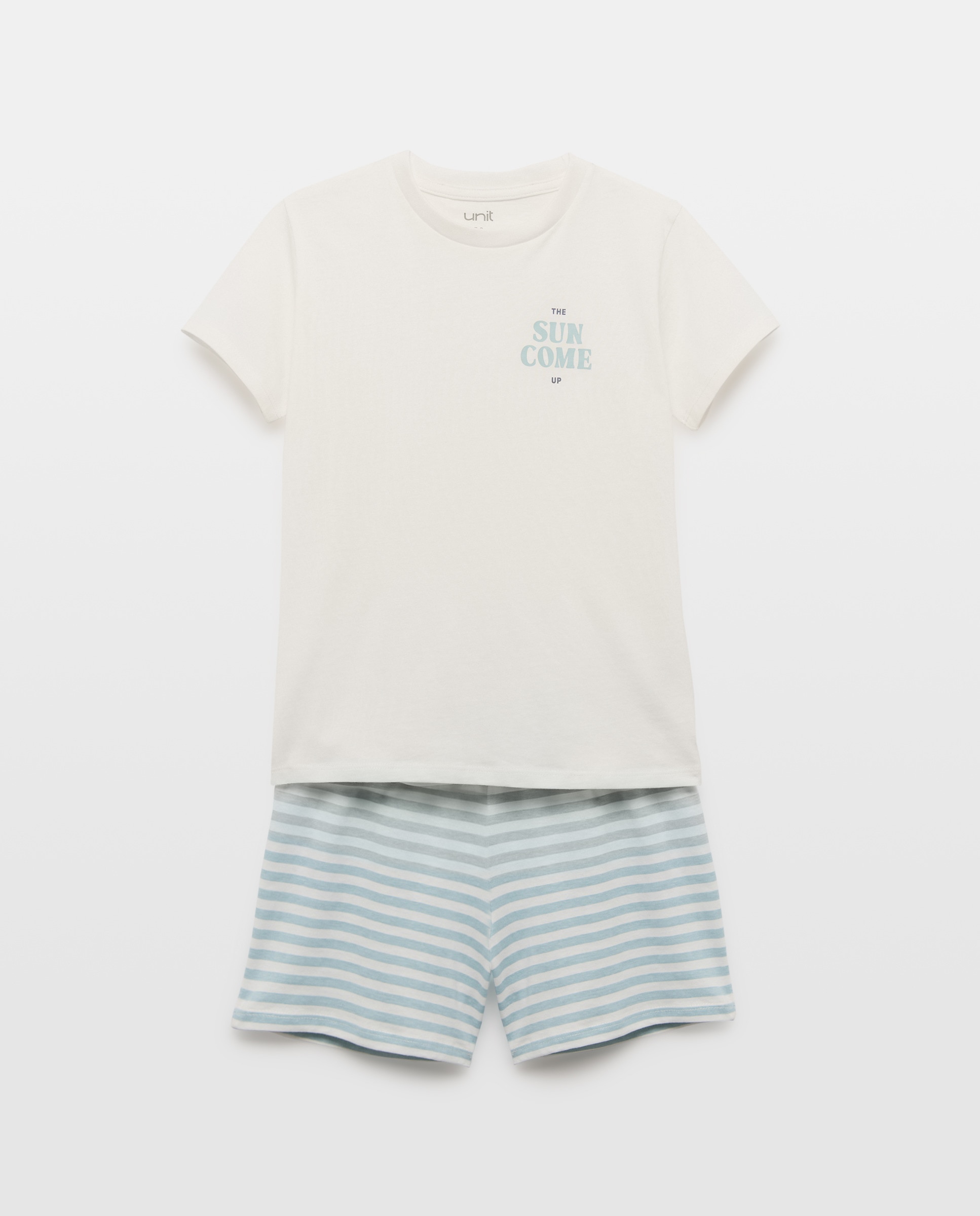 Pijama de niño estampado corto Blanco roto-1