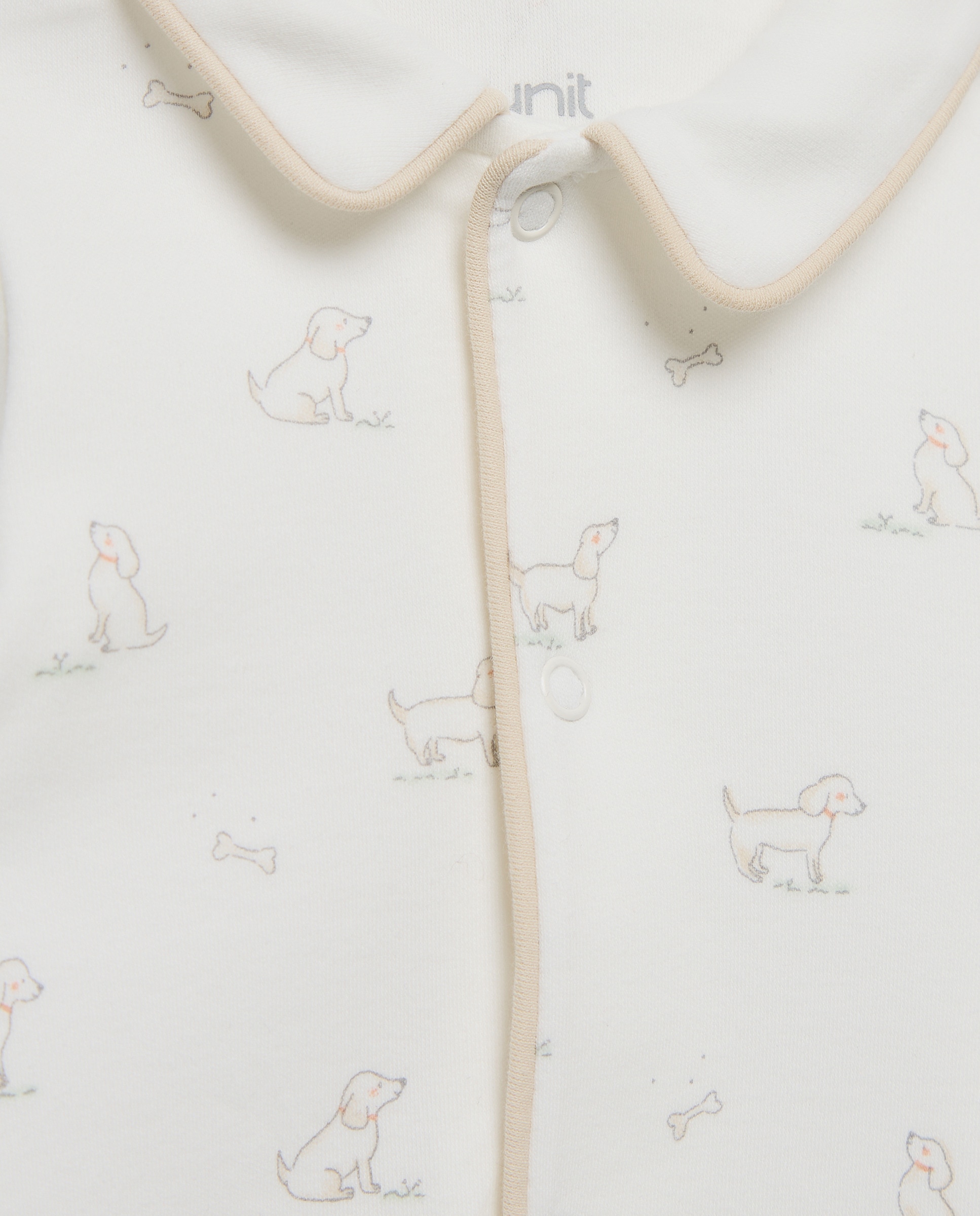 Pijama de bebé largo con cuello Blanco roto-3