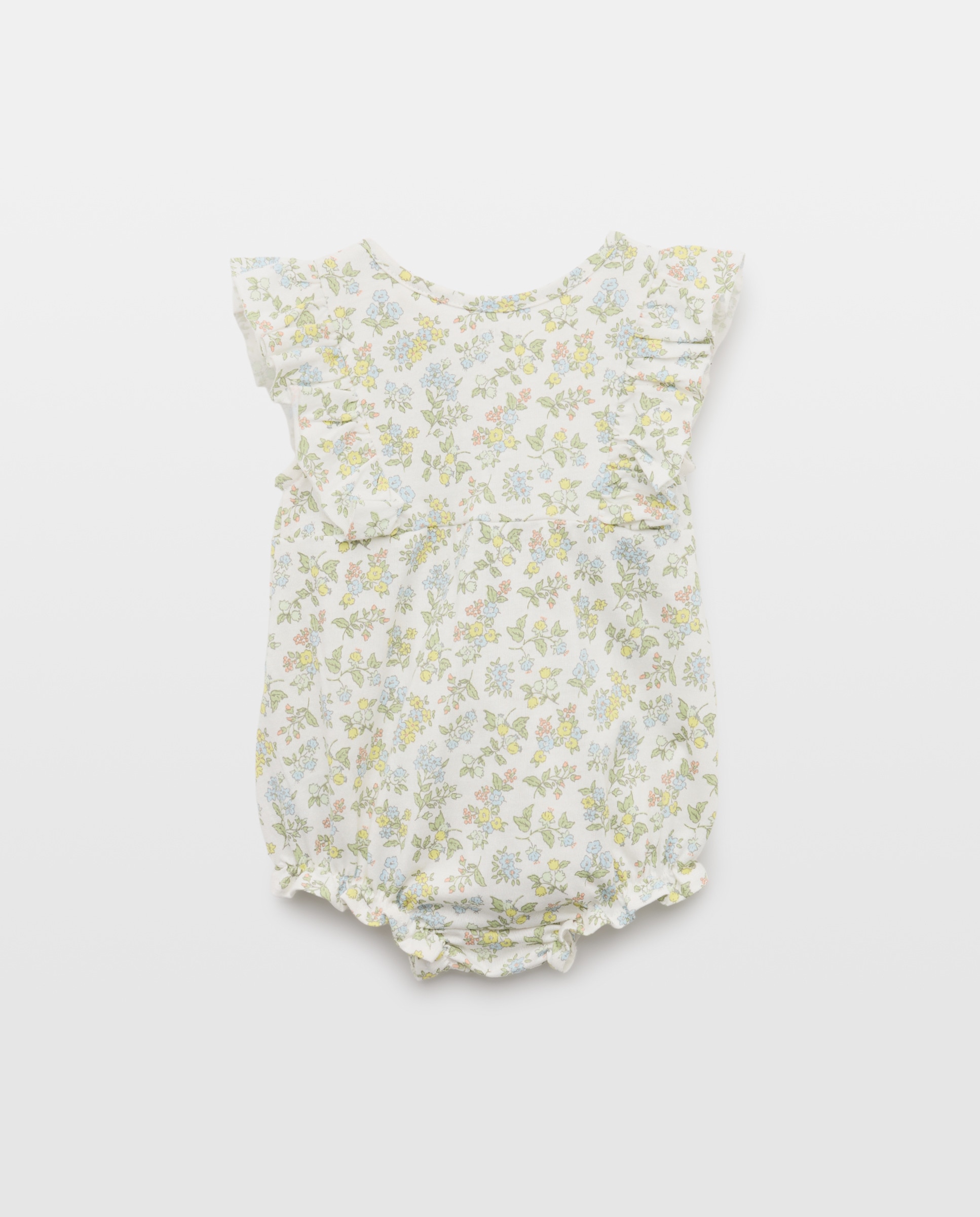Pijama de bebé de flores Blanco roto-2
