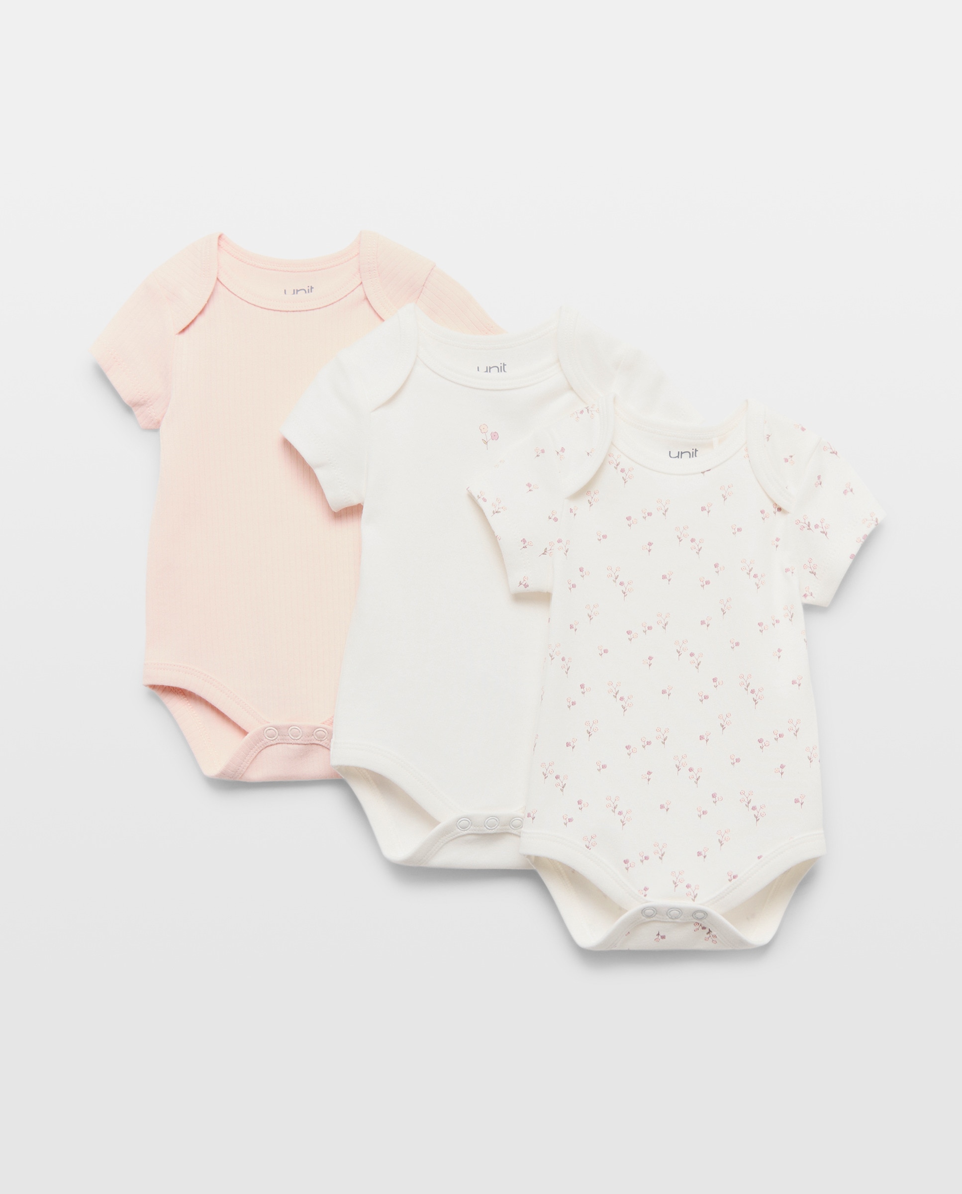 Imagen 0 de Pack 3 bodies de bebé manga corta