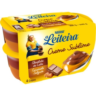 Creme de Chocolate e Caramelo Pack 4 unidades embalagem 65 g - A Leiteira