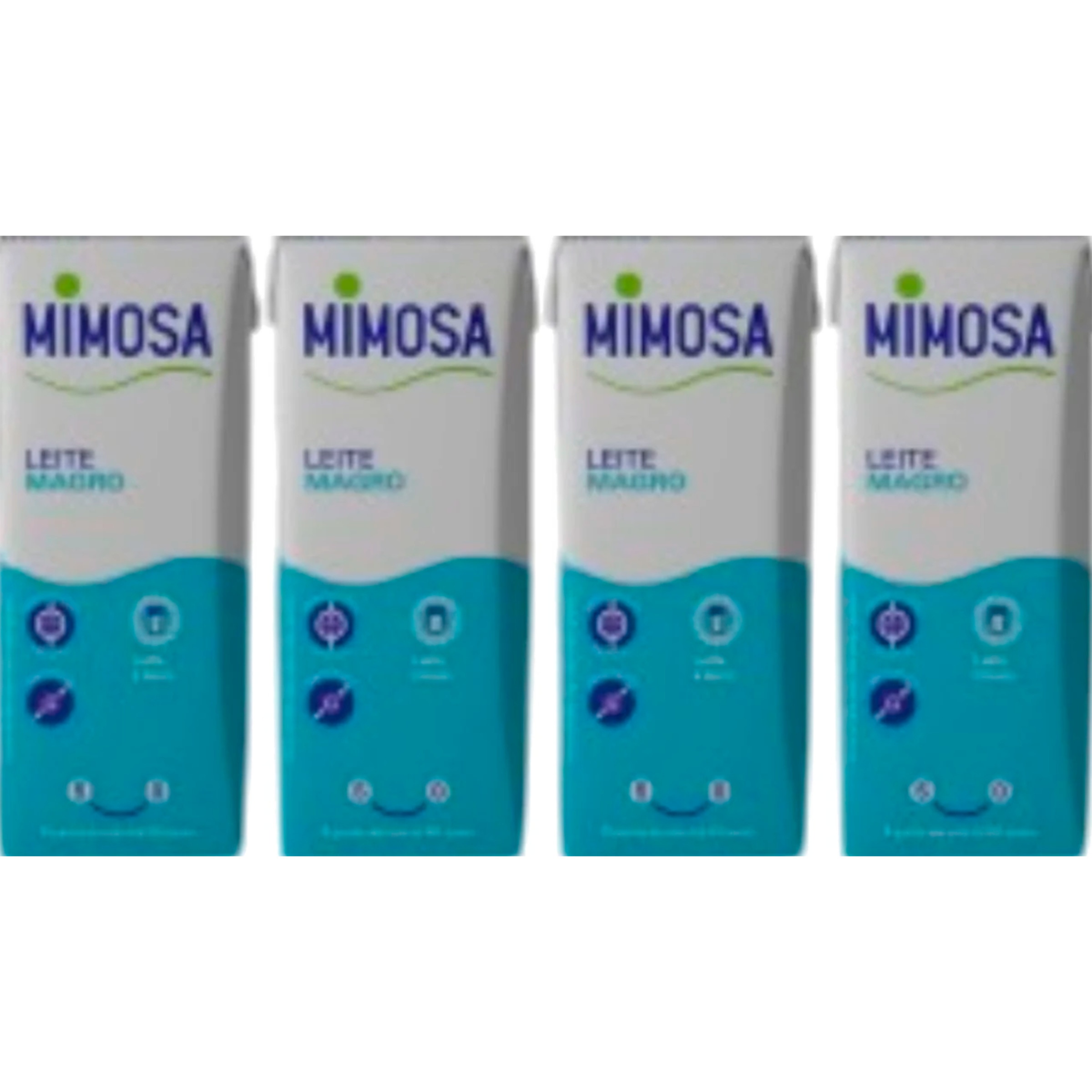Leite UHT Magro Pack 4 unidades embalagem 200 ml