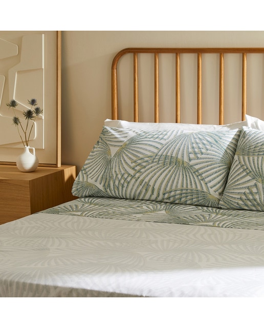 Imagen 0 de Juego de sábanas algodón percal Matcha El Corte Inglés