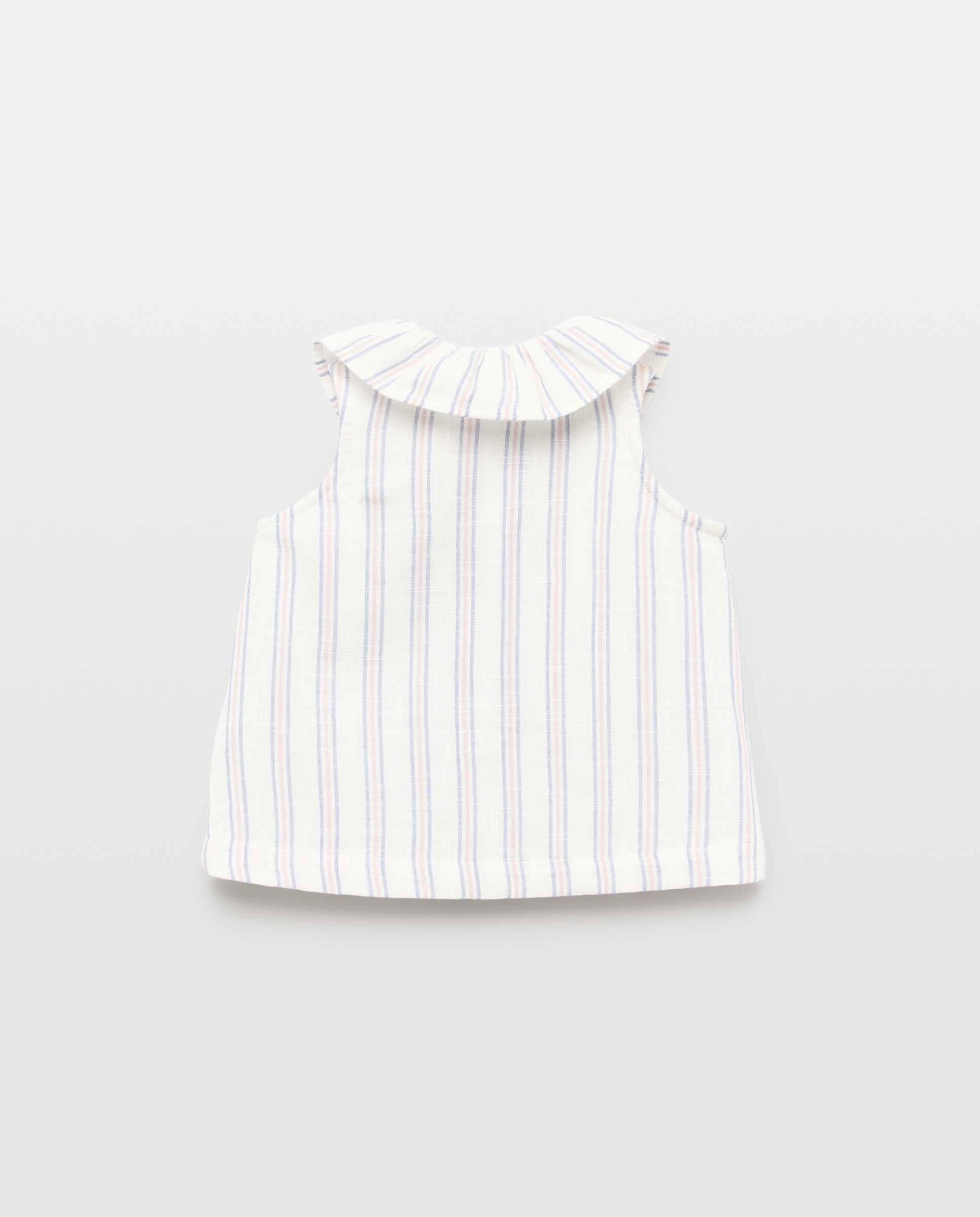 Blusa bebé niña de lino set 400 Azul-2