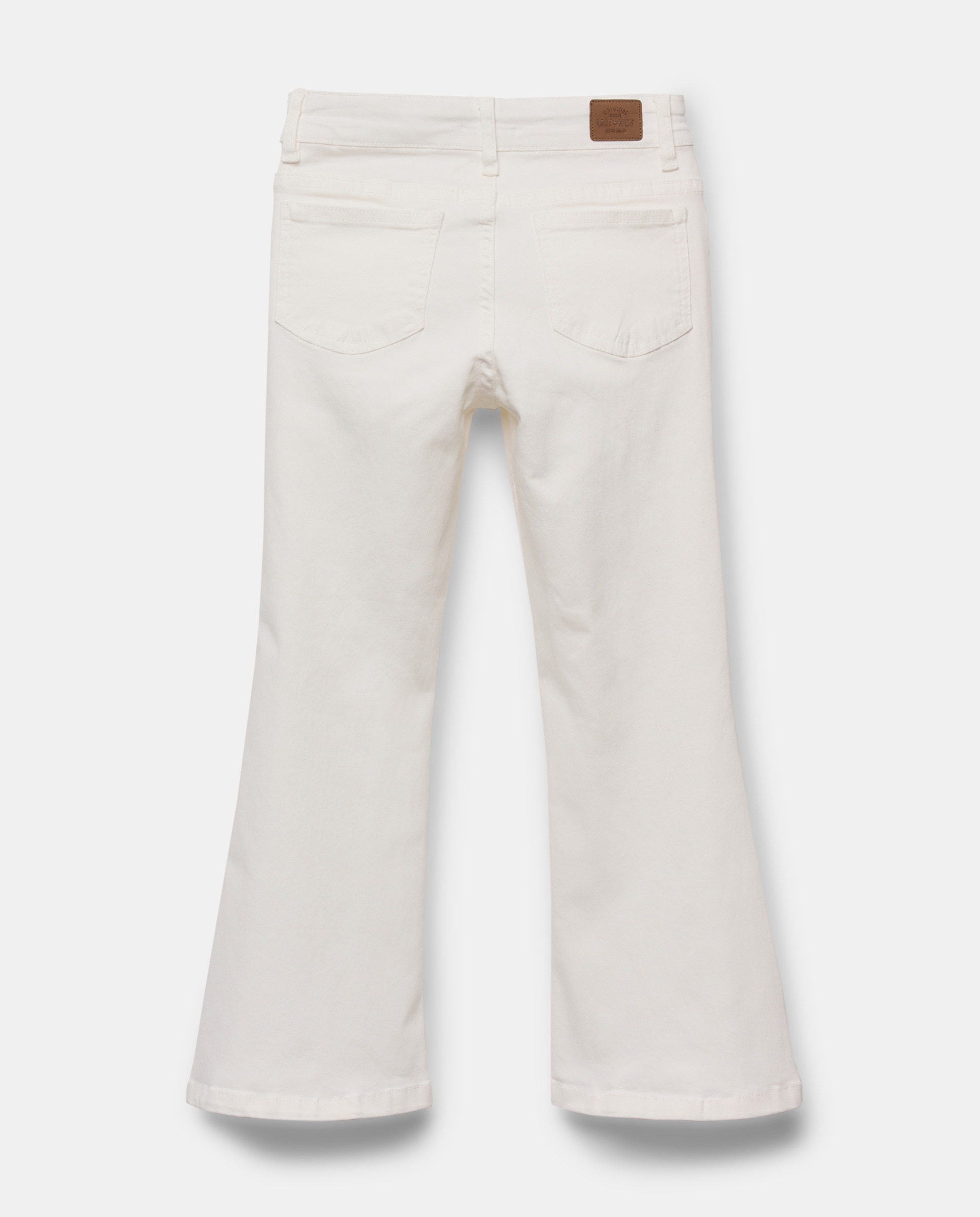 Pantalón niña flare blanco 120 Crudo-2