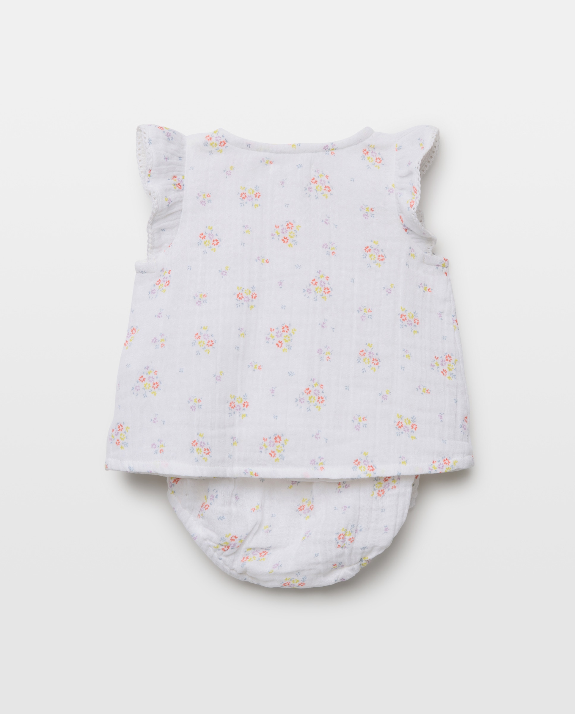 Conjunto de recién nacido flores Blanco roto-2
