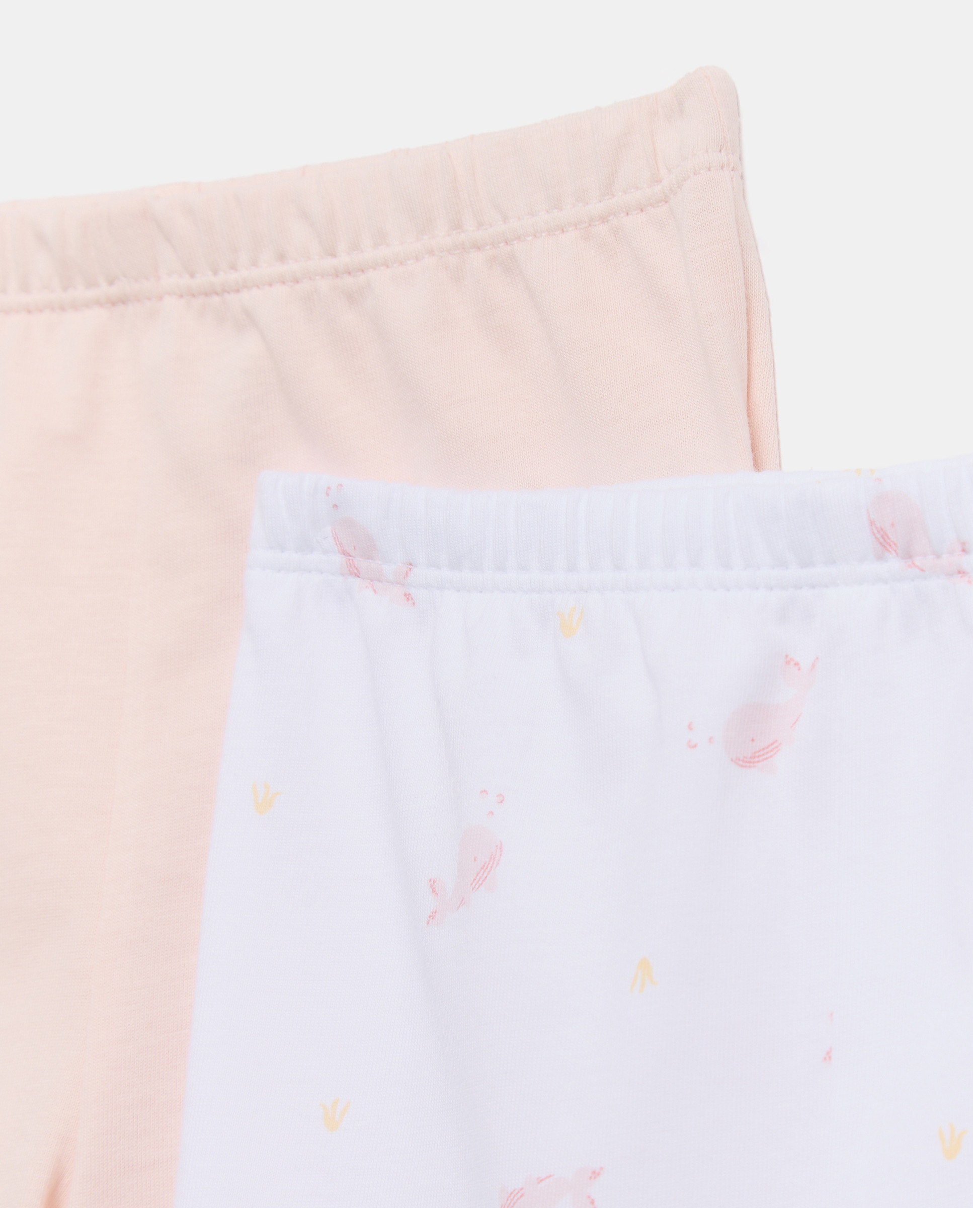 Pack de 2 Calças com Pés de Bebé com Fantasia Rosa-3