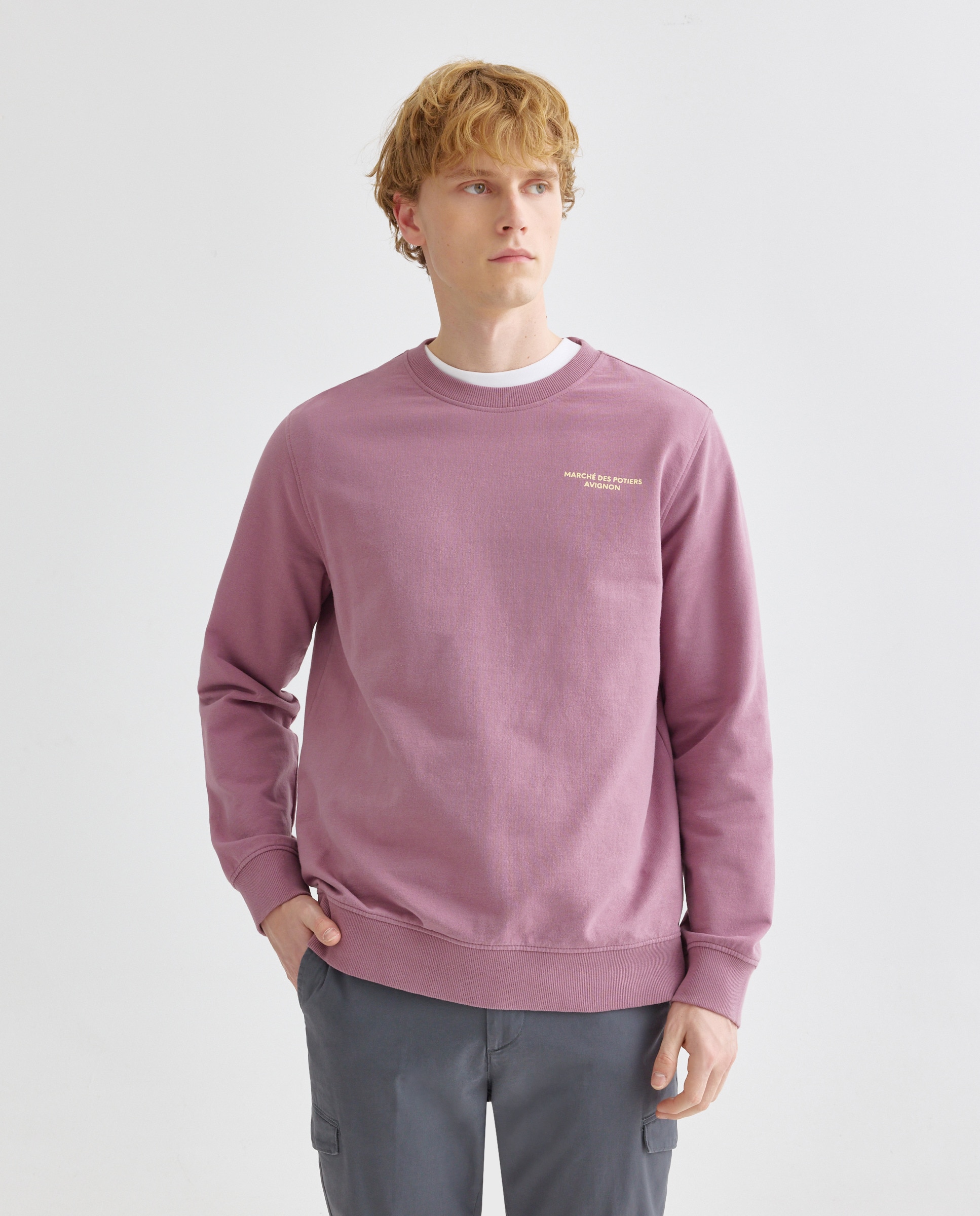 Imagen 0 de Sudadera de hombre cuello redondo grafica SLOW VIBES