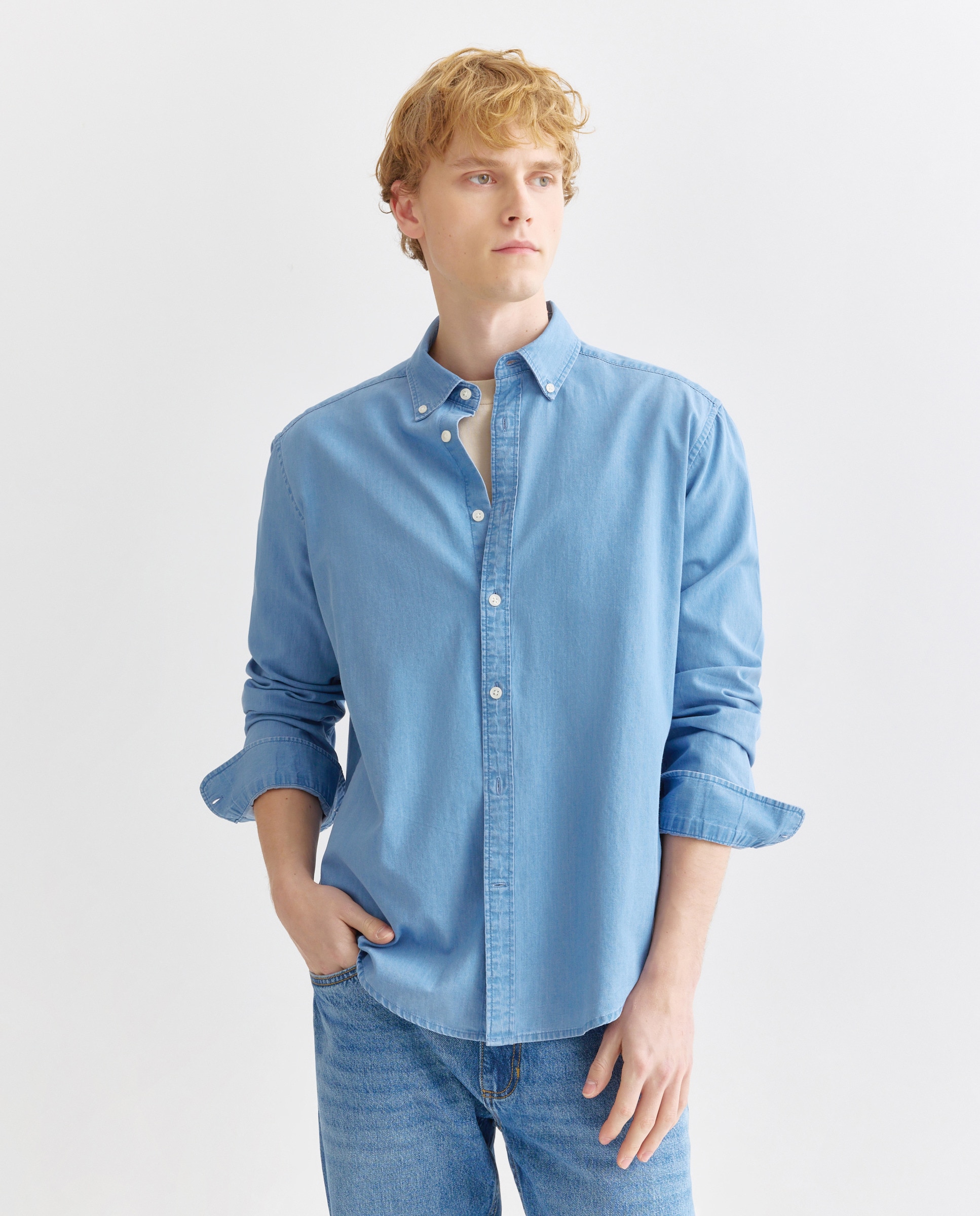 Imagen 0 de Camisa sport hombre denim cuello botones