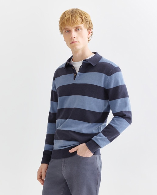 Imagen 0 de Jersey de hombre cuello polo rayas 14g