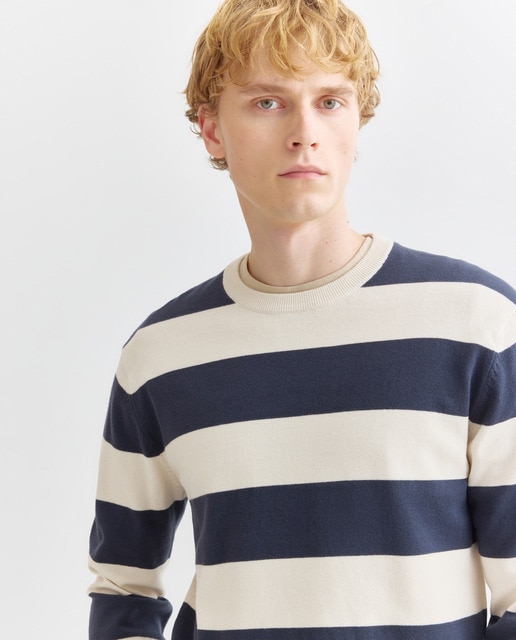 Imagen 0 de Jersey de hombre cuello caja rayas algodón 100%