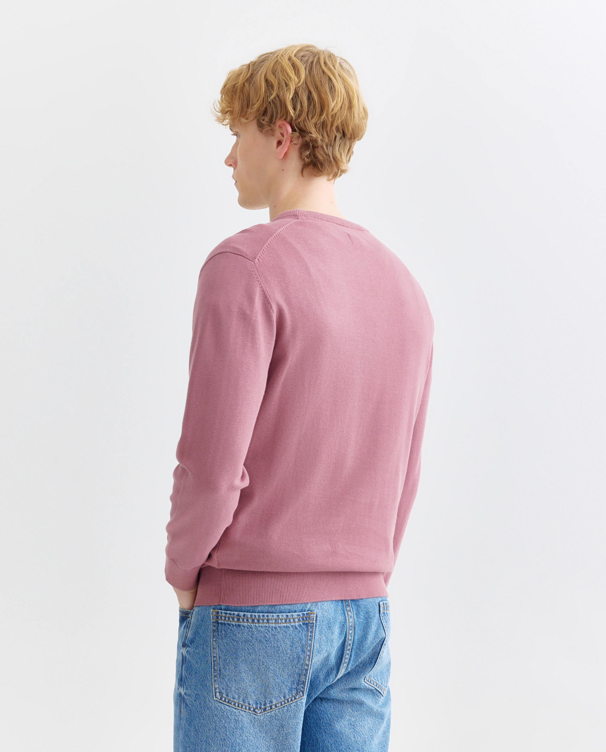 Jersey de hombre cuello caja liso algodón 100% 230 Rosa oscuro-3