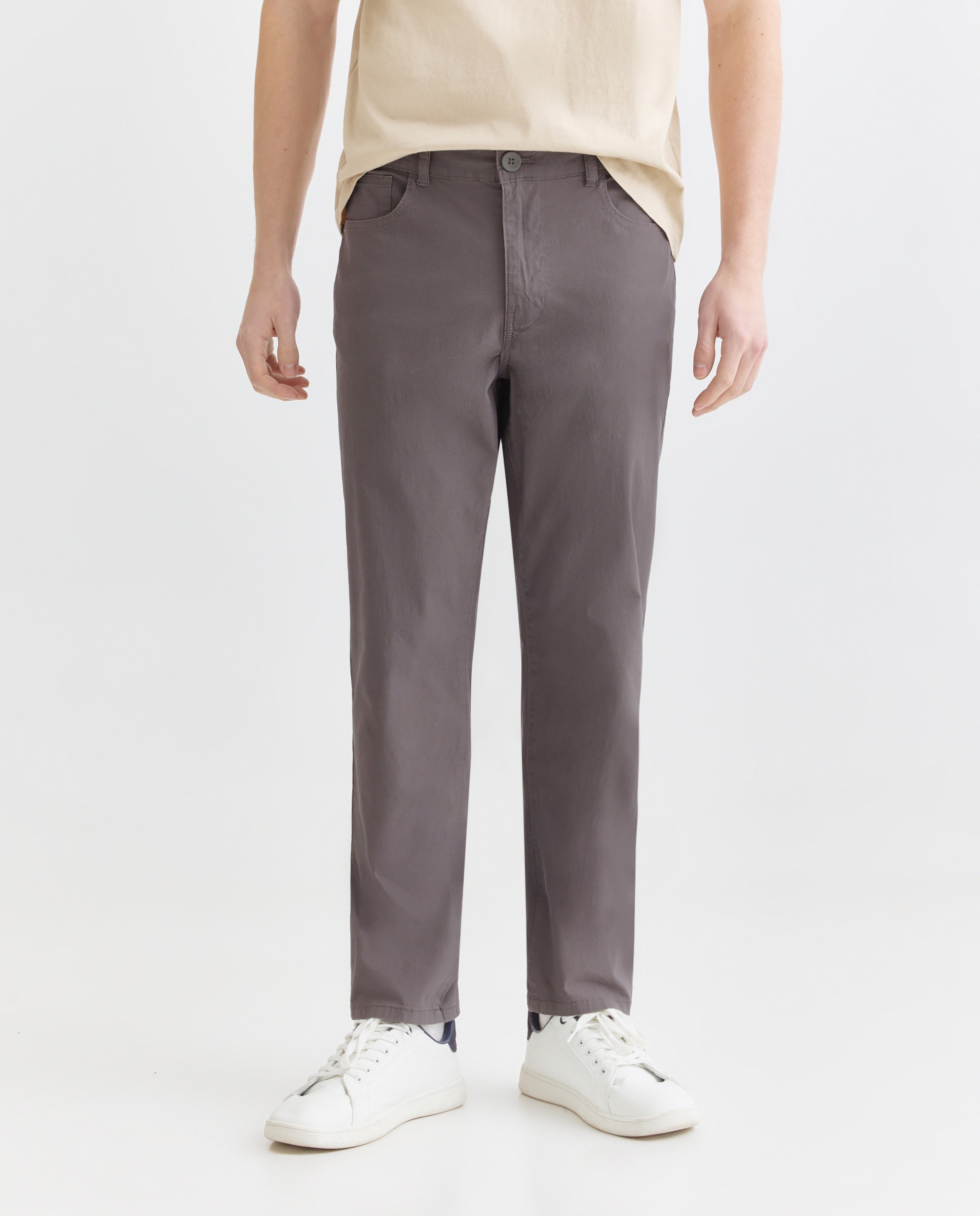 Pantalón hombre cinco bolsillos lavado regular fit 830 Antracita-2
