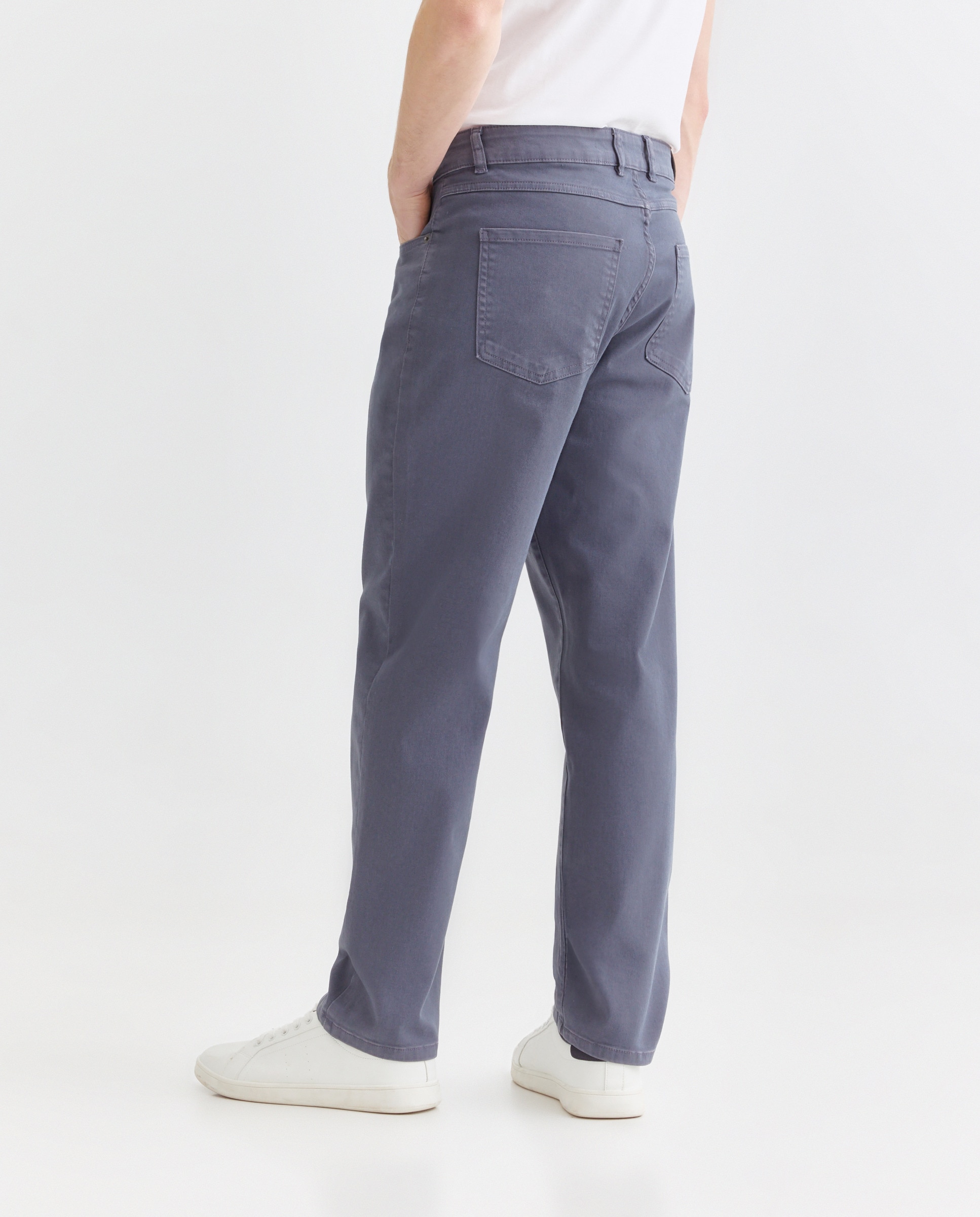 Pantalón hombre cinco bolsillos lavado regular fit Azul marino-3