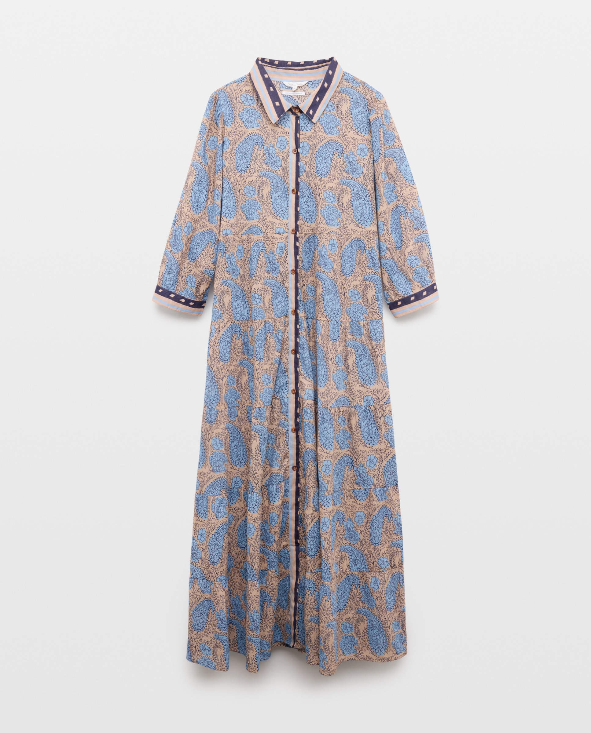 Vestido camiseiro com estampado Branco-4