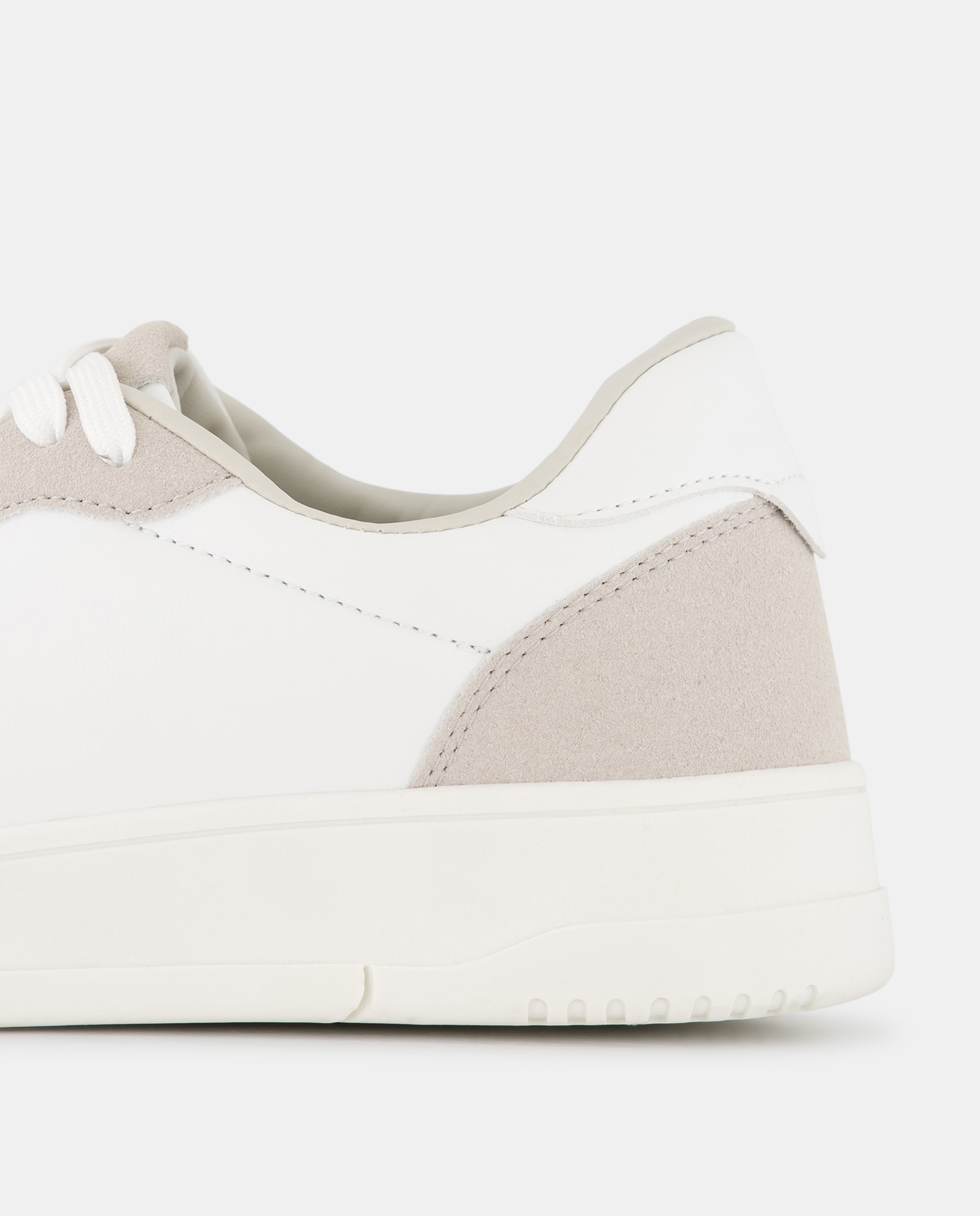 Deportivo casual cordones con piso de goma Blanco-5