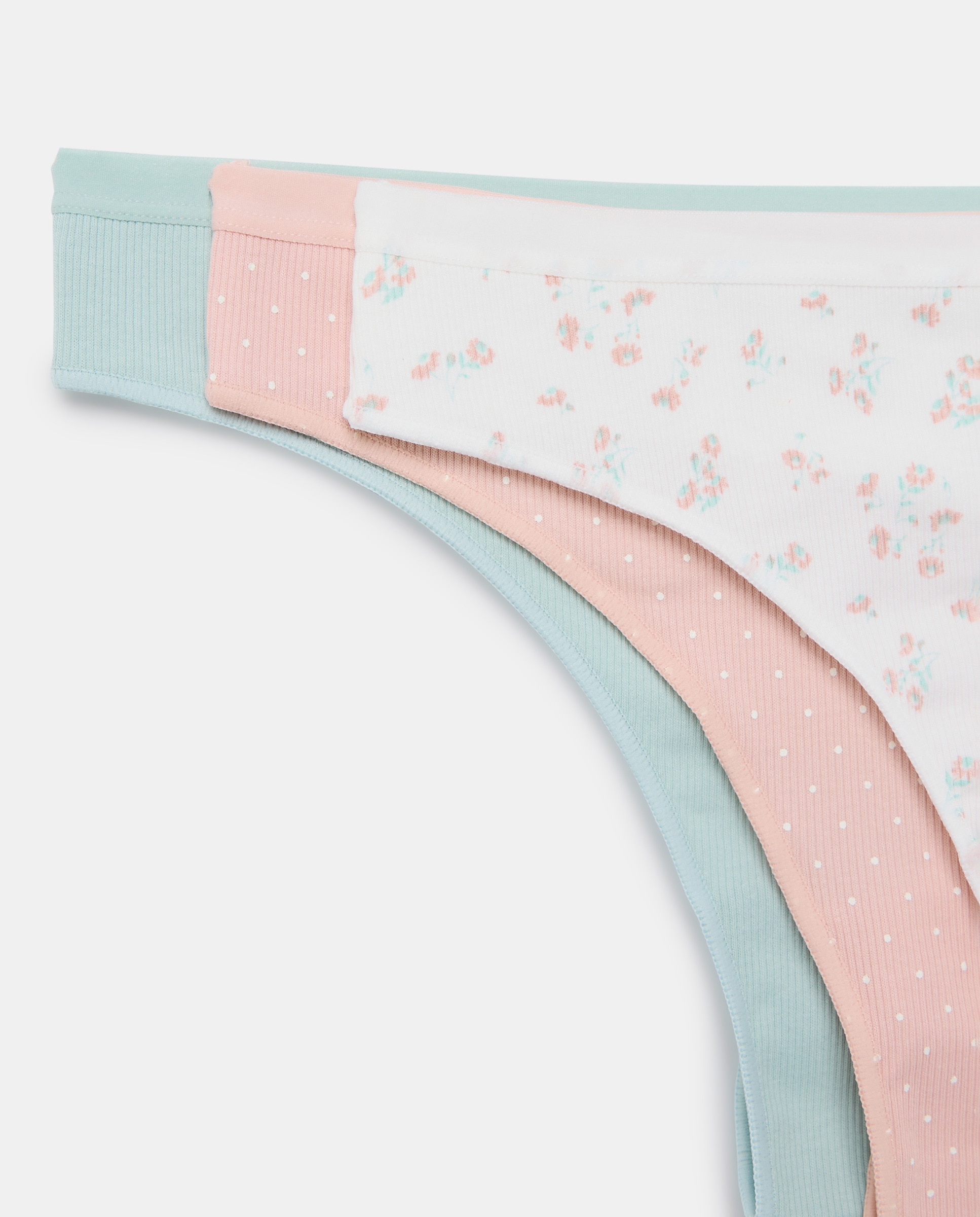 Pack de 3 Tangas com Estampado Floral Rosa-4