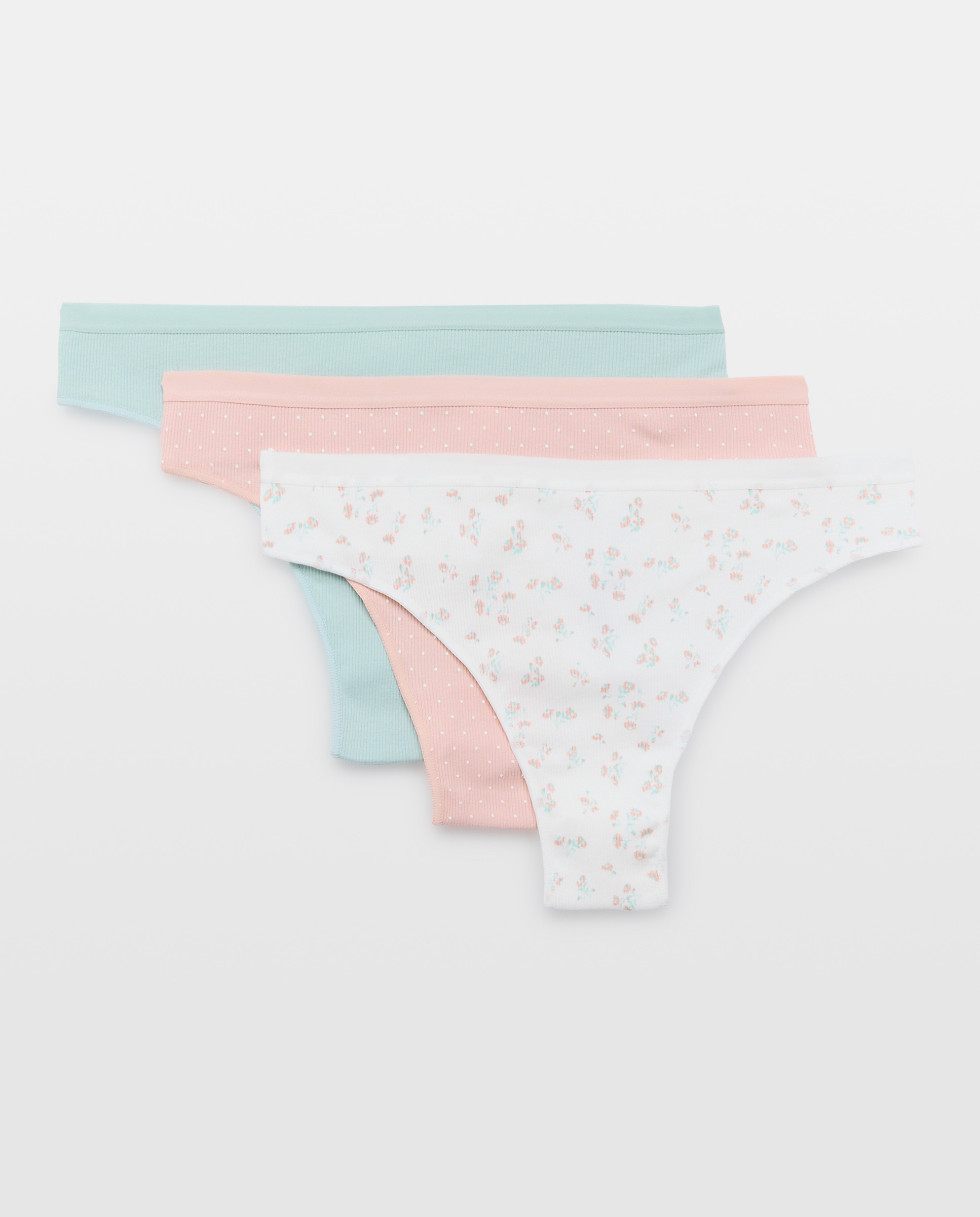 Pack de 3 Tangas com Estampado Floral Rosa-3