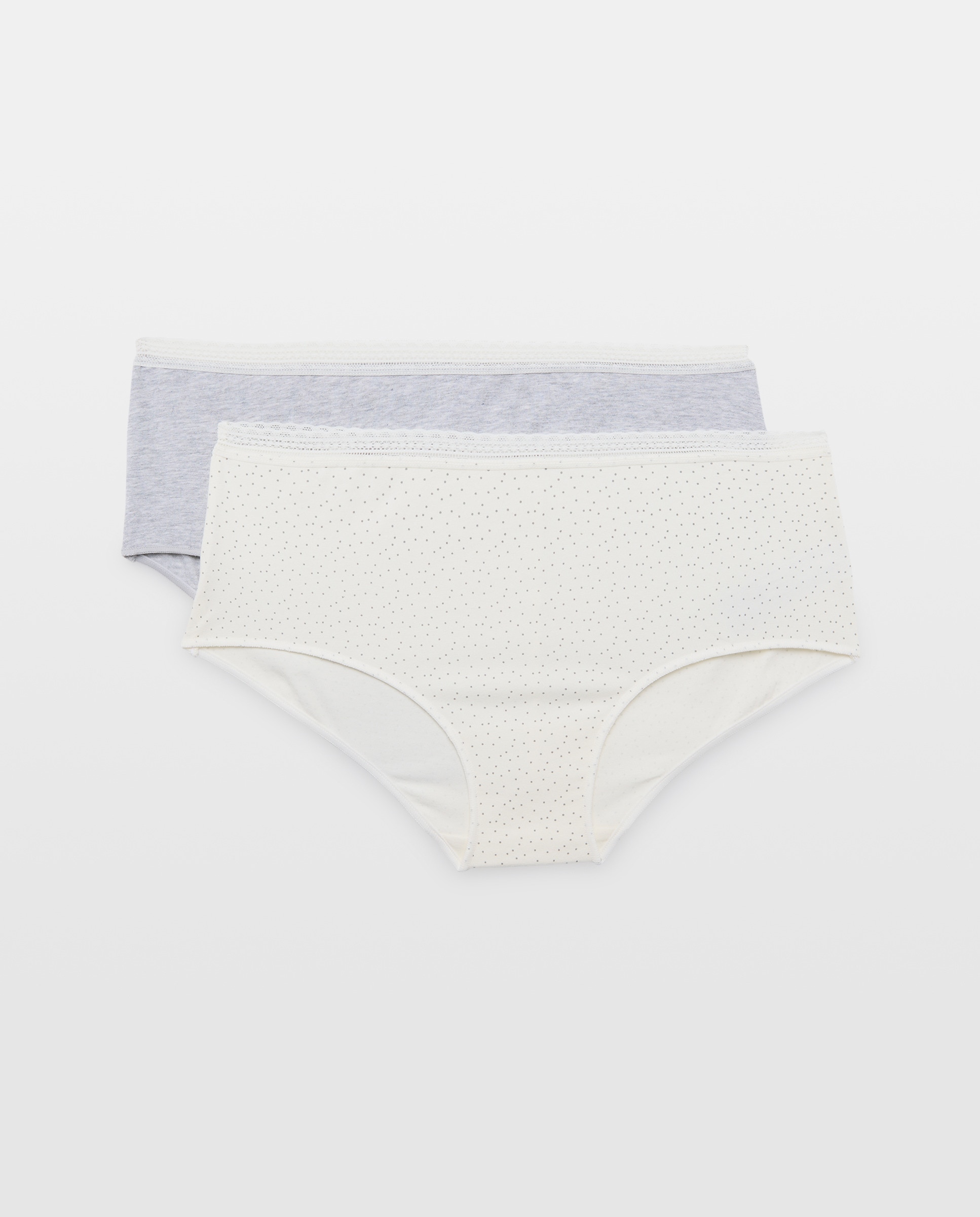 Pack de 2 Culottes com Detalhe de Elástico Branco-3
