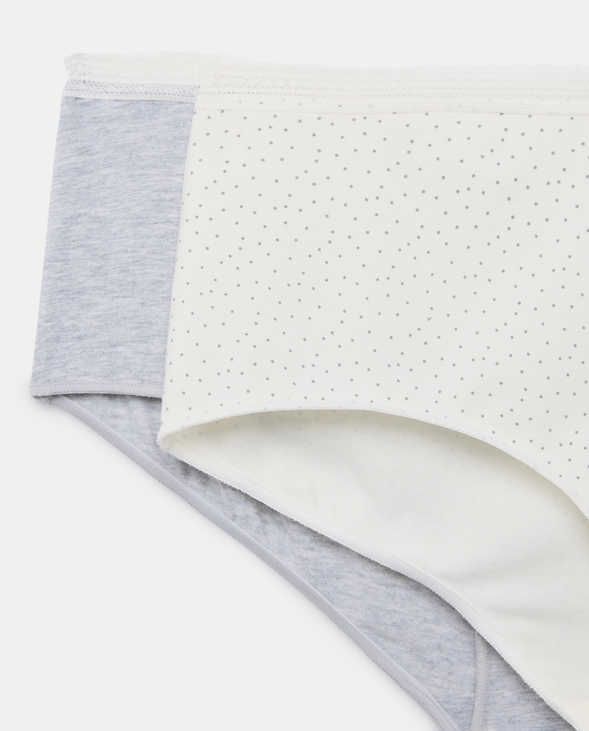 Pack de 2 Culottes com Detalhe de Elástico Branco-4
