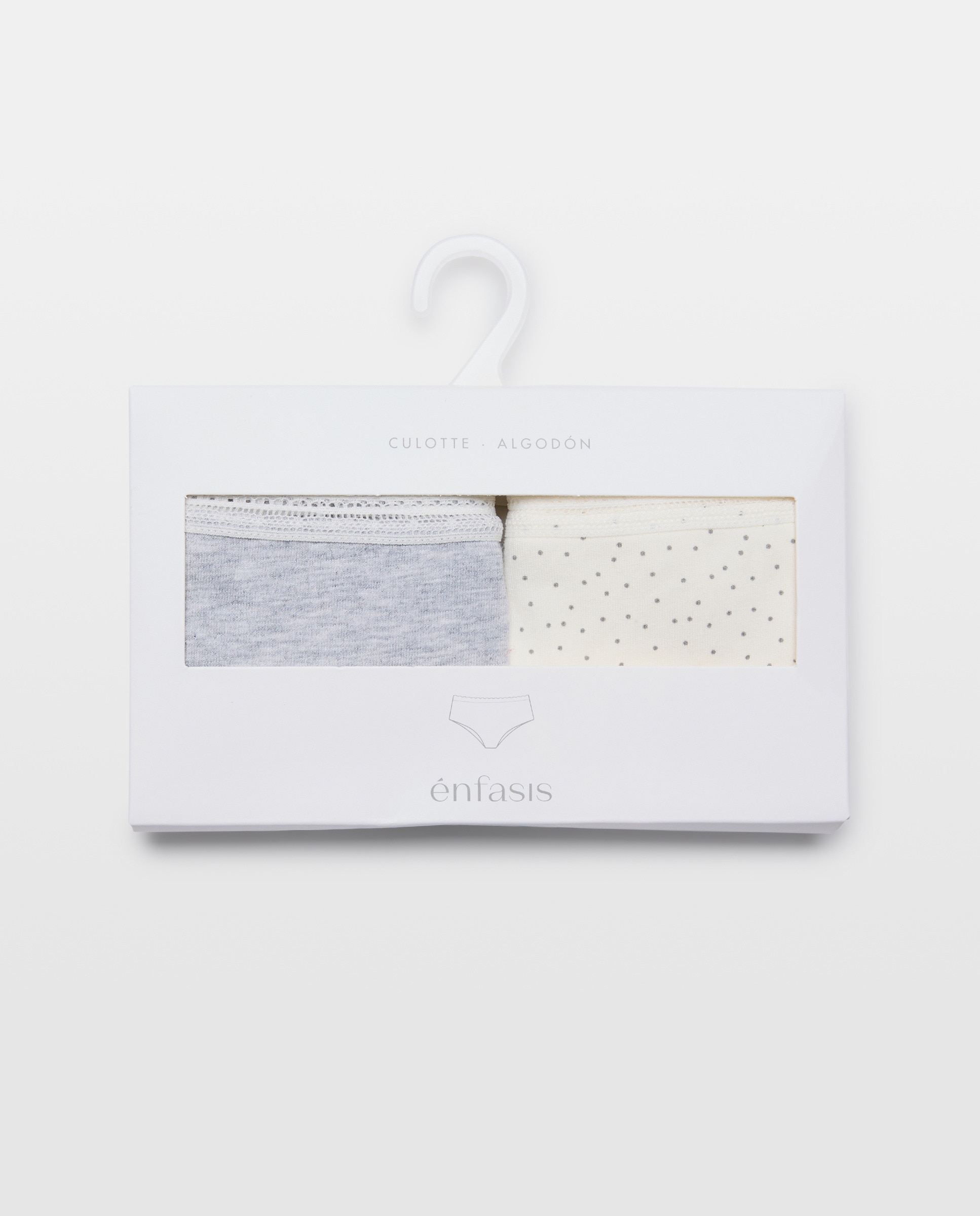 Pack de 2 Culottes com Detalhe de Elástico Branco-6