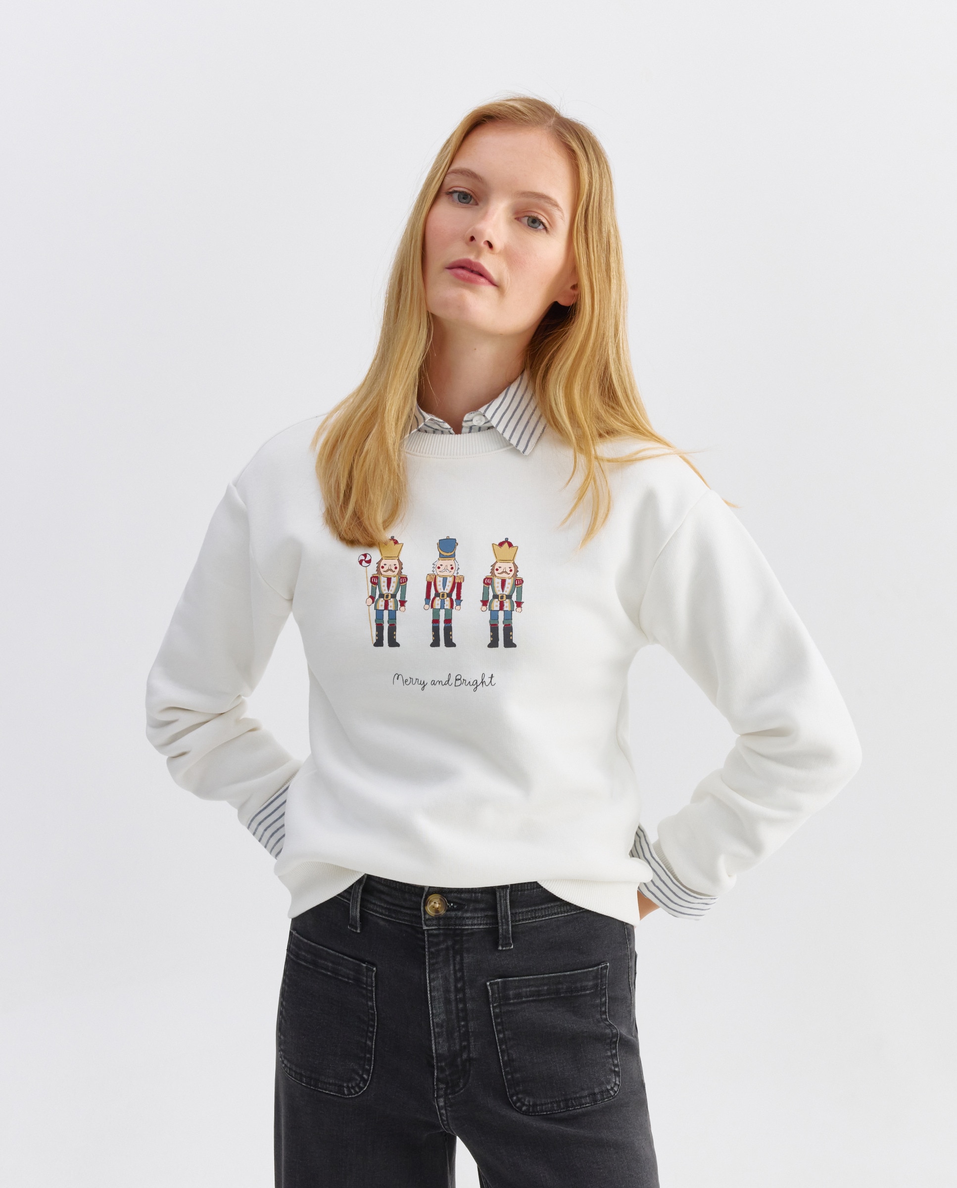 Sudadera mujer Navidad Blanco-1