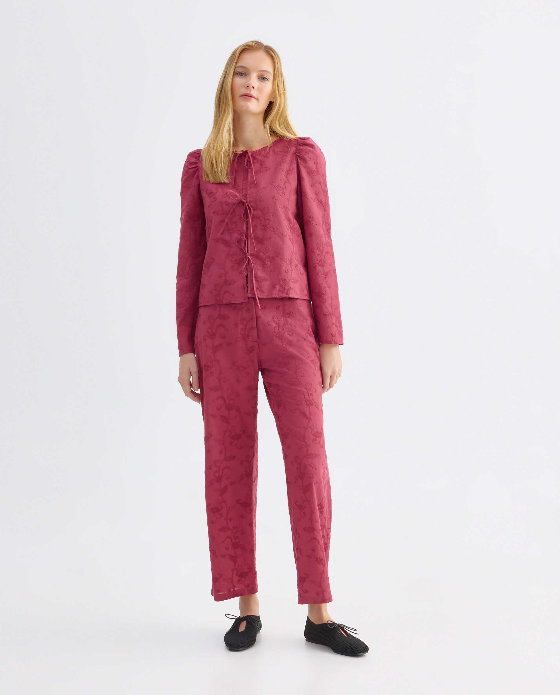 Blusa bordada de mujer total look 120 Crudo-2