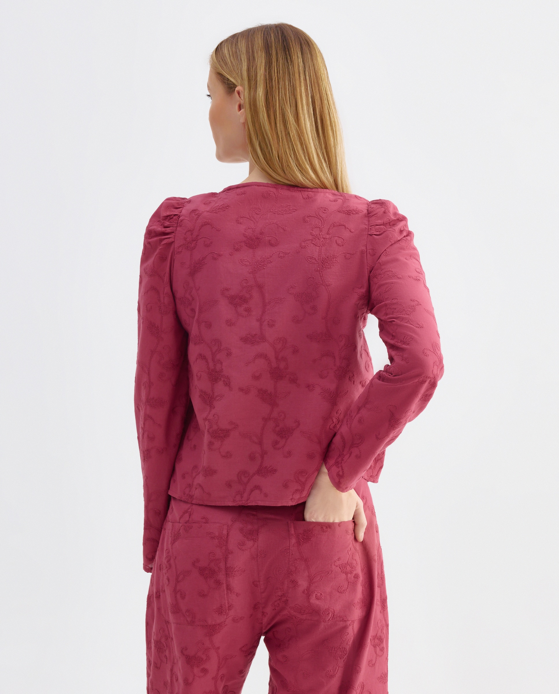Blusa bordada de mujer total look 120 Crudo-3