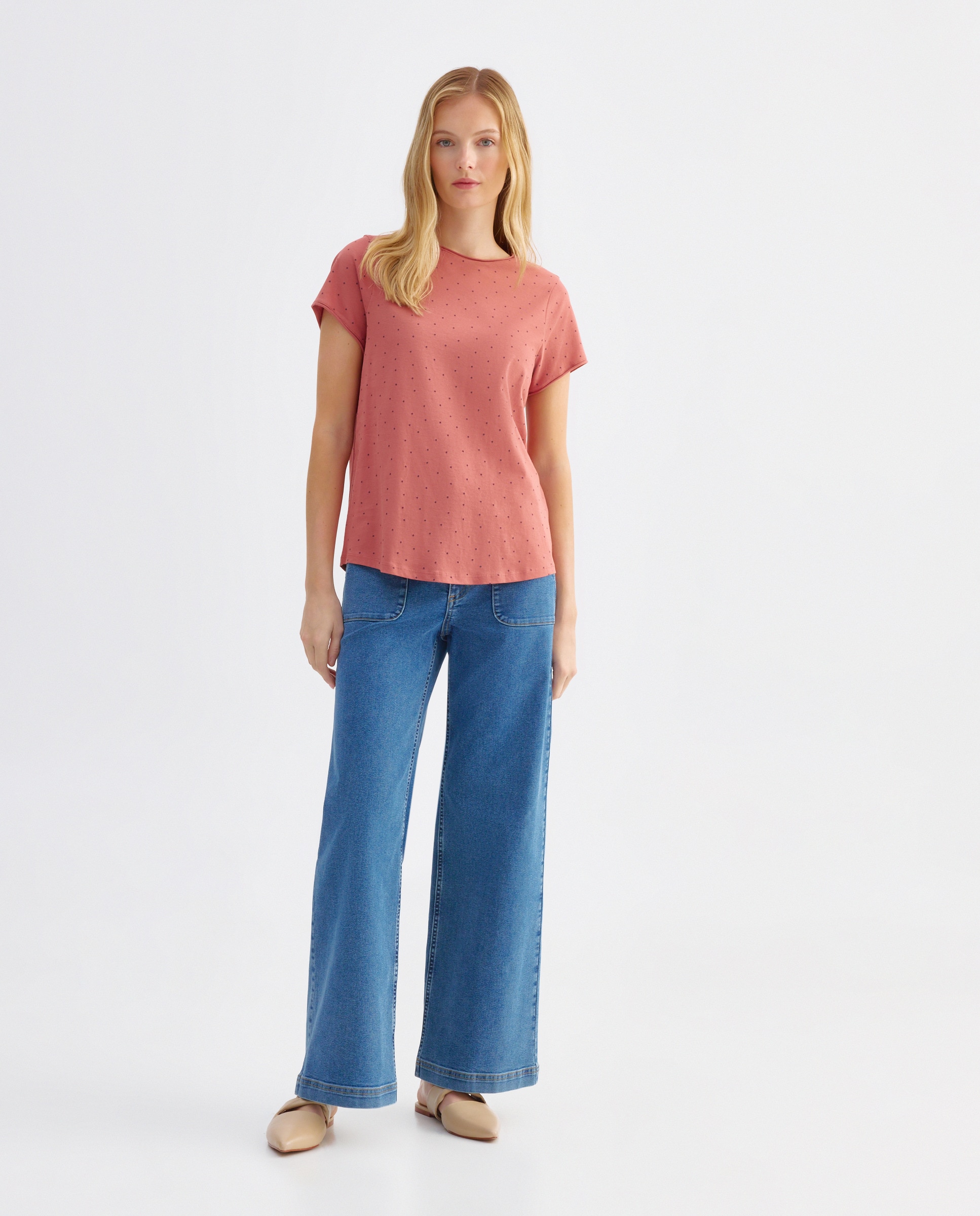 Imagen 0 de Denim wide-leg bolsillos plaston de mujer
