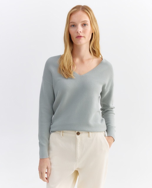 Imagen 0 de Jersey de mujer básico cuello pico