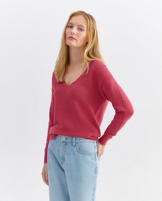 Imagen 0 de Jersey de mujer básico cuello pico