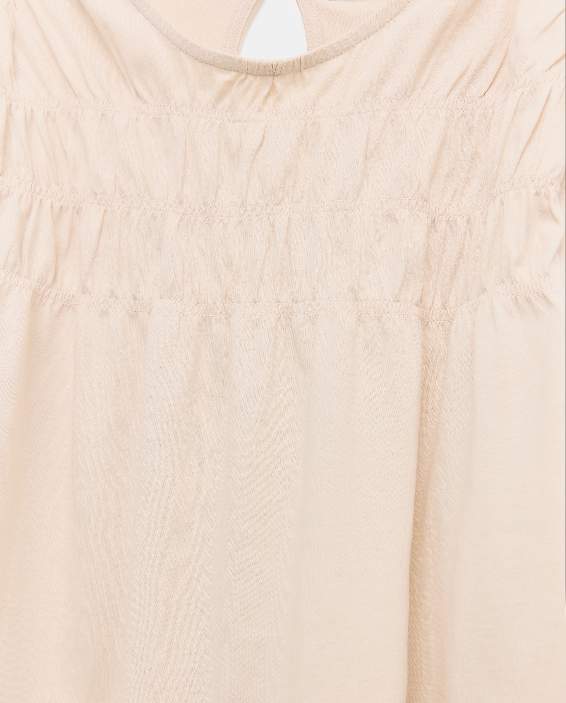 Camiseta de mujer cuello caja con fruncido Beige-5