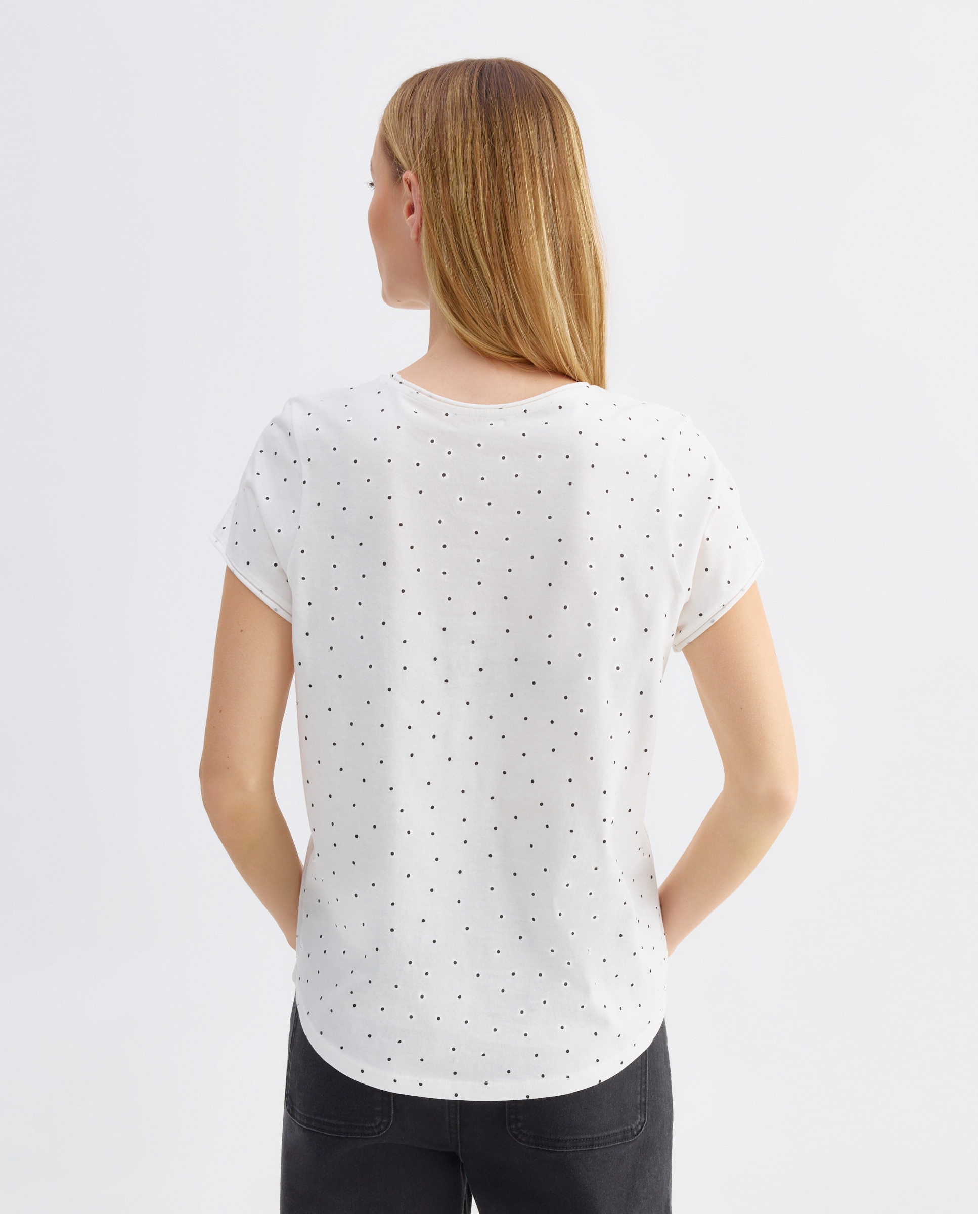Camiseta estampada de mujer cuello caja Multicolor-3
