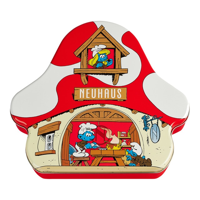 Imagen 0 de Bombones de chocolate con leche, crujiente de praliné con peta zeta casita de los Pitufos Neuhaus 24 piezas