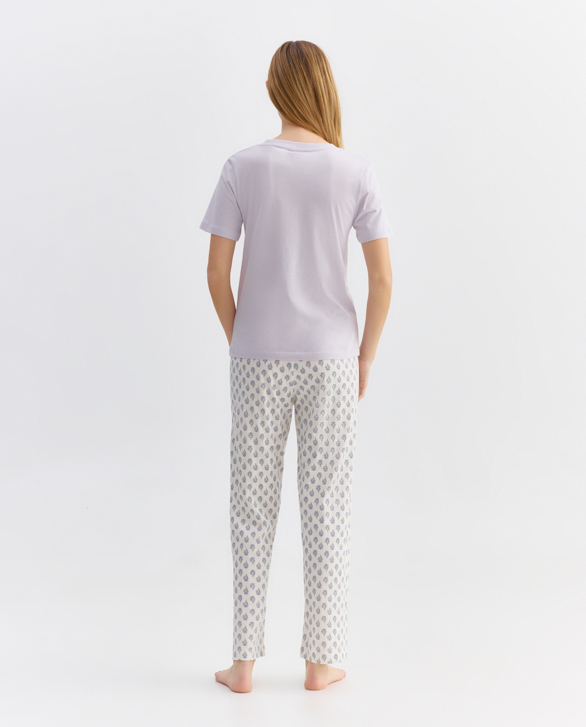 Pijama mujer algodón estampado 284 Lila-2