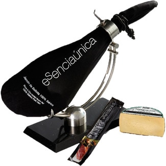jamón de bellota 100% ibérico + 1/2 caña de lomo de bellota 100% ibérico 500 g aprox + 1/2 queso curado de oveja 1,4 kg aprox pieza 6,7 kg - Esenciaunica
