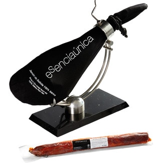 jamón de bellota 100% ibérico pieza 6,7 kg + caña de lomo de bellota 100% ibérico 1 kg peso aproximado - Esenciaunica