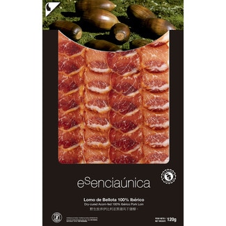 lomo de bellota 100% ibérico en lonchas sin gluten envase 120 g - Esenciaunica