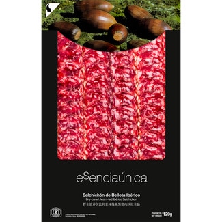 salchichón de bellota ibérico en lonchas sin gluten envase 120 g - Esenciaunica