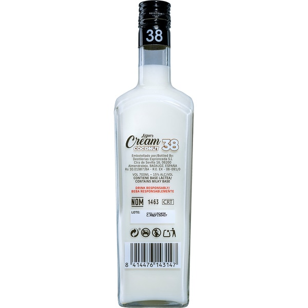 Sahnelikör aus Tequila mit Kokosnuss Flasche 70 cl