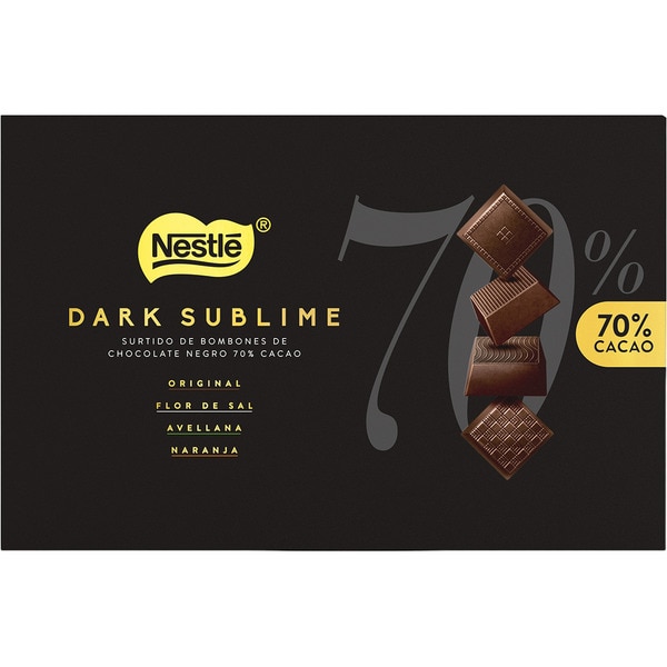 dunkles Schokoladenkonfekt Auswahl mit 70% Kakao Karton 291 g